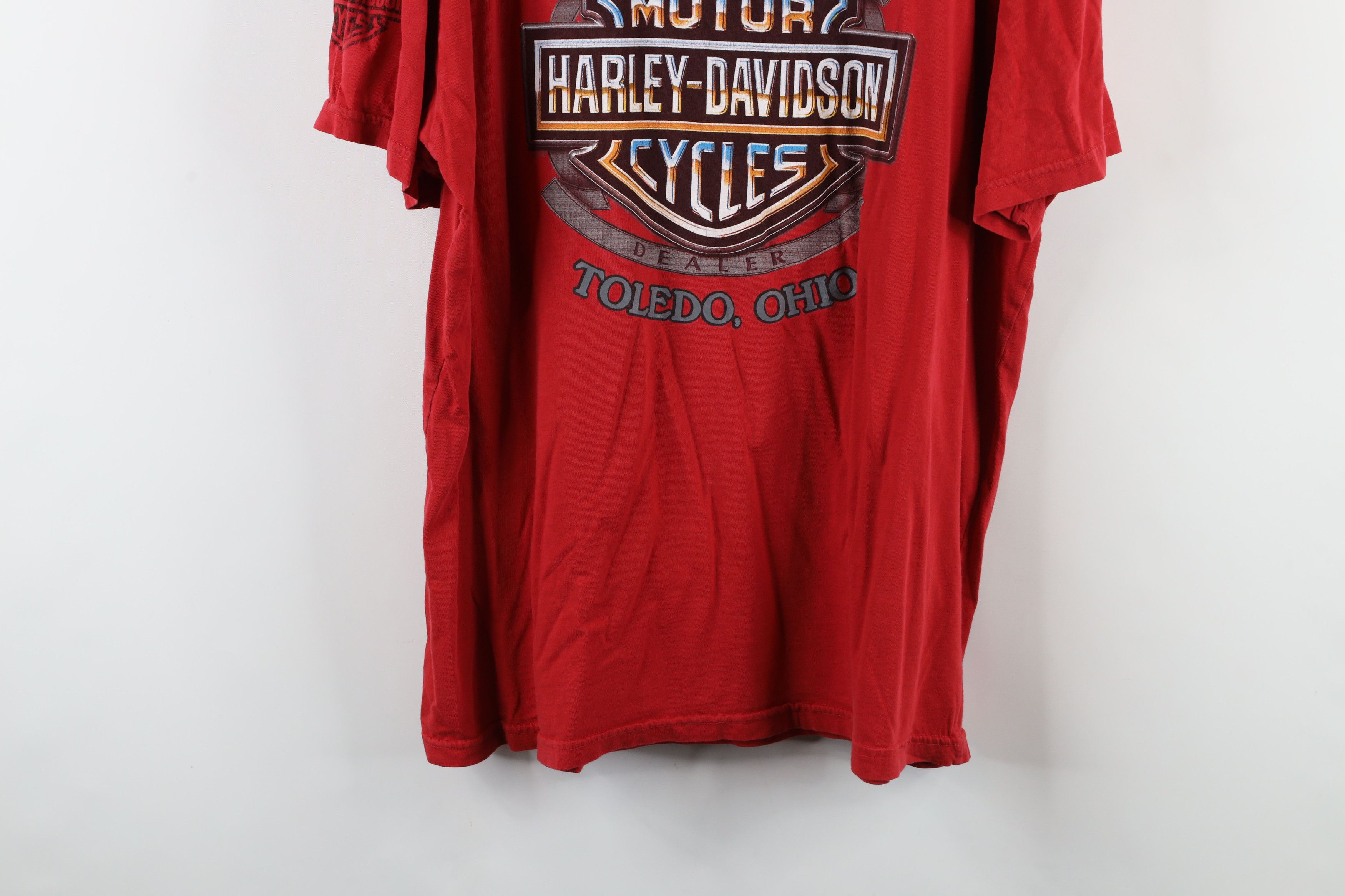 Harley Davidson × Vintage Vintage Y2K Harley Davidson Spell Out Eagle T-Shirt Red Size US XL / EU 56 / 4 - 14 Thumbnail