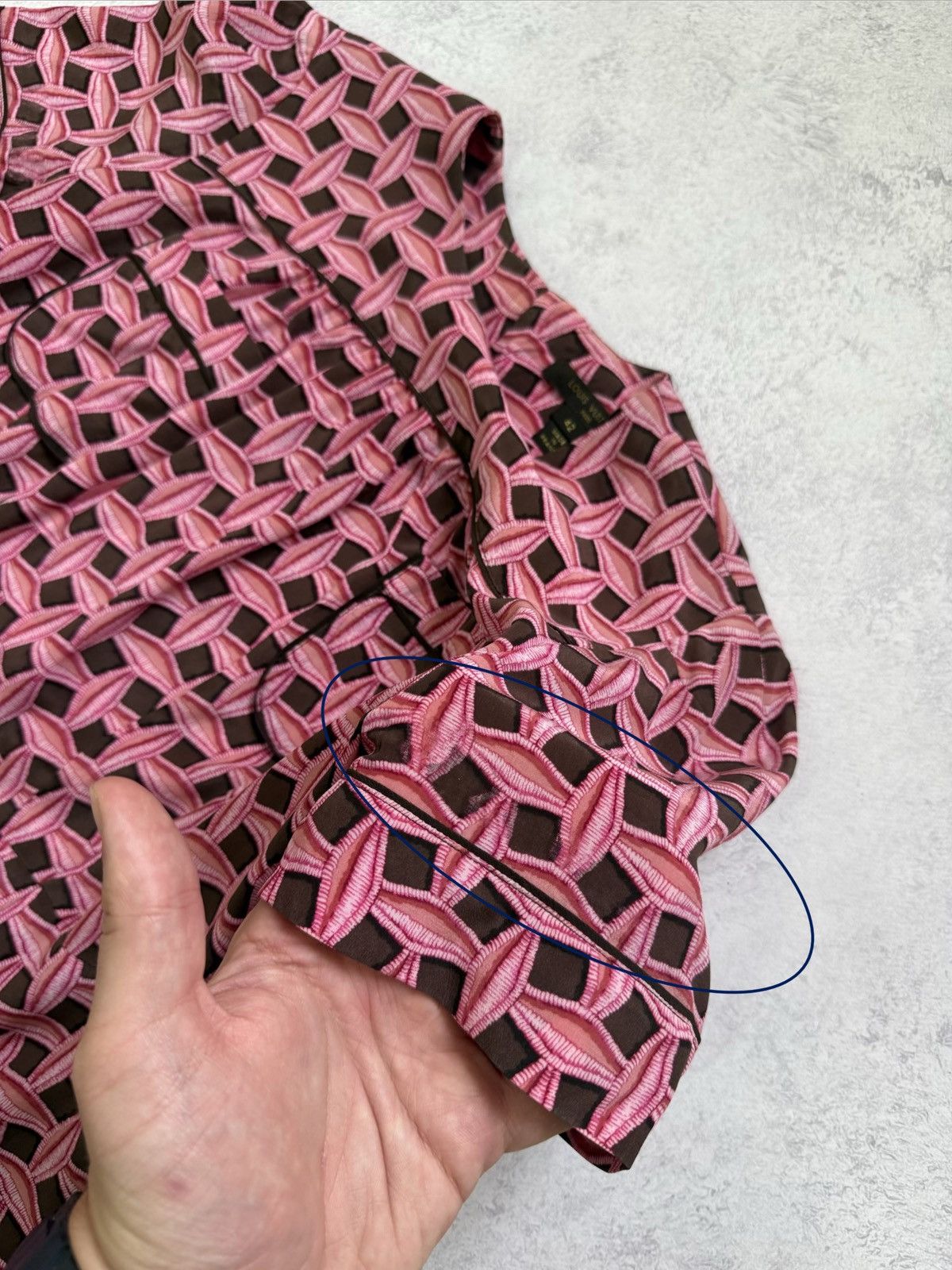 Louis Vuitton Louis Vuitton Womens Silk Printed Knee Length Pink Dress Size M / US 6-8 / IT 42-44 - 15 Thumbnail