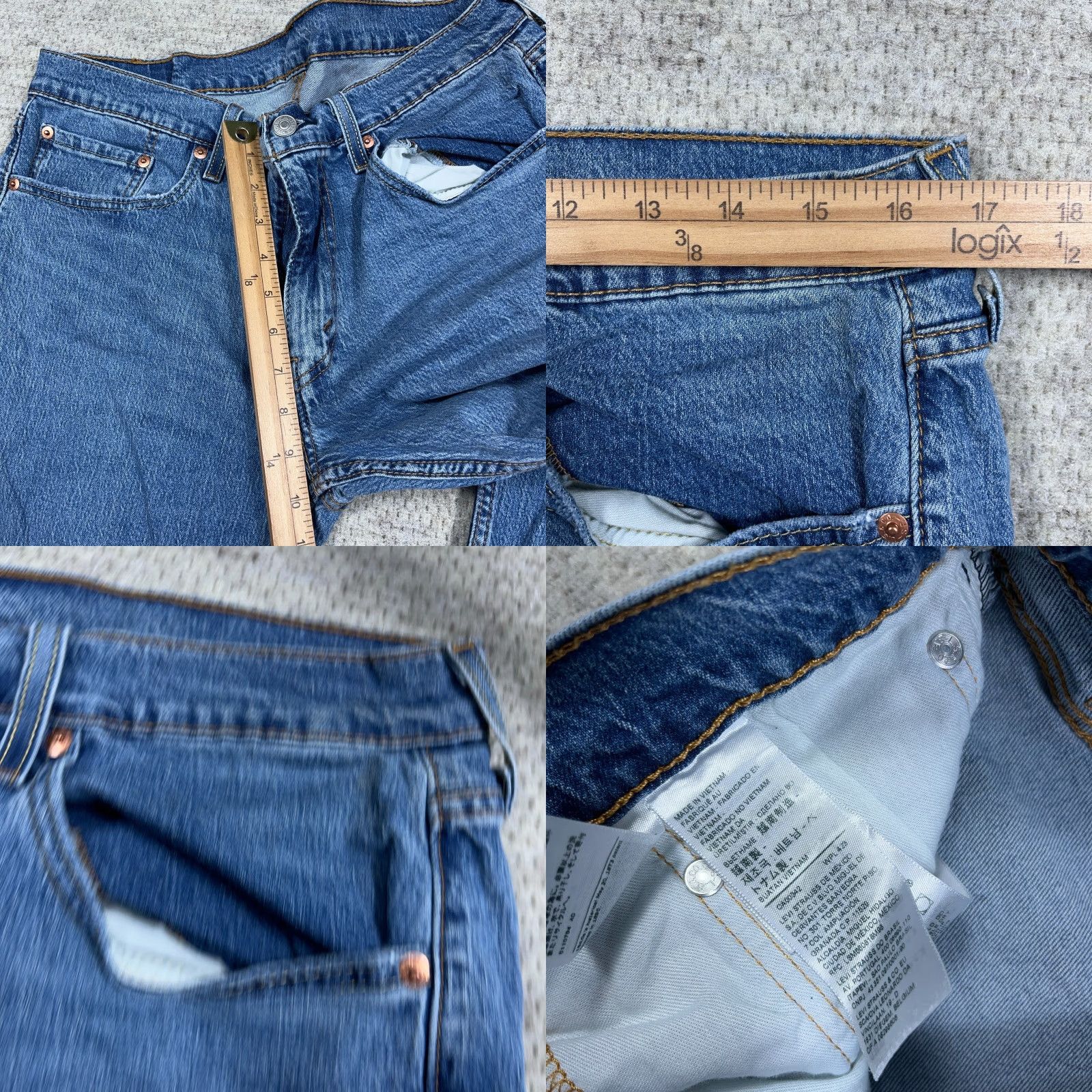 Levi's Levi's 559 Jeans Men 33x30 Relaxed Fit Medium Wash Distressed Baggy Work Wear Adult Denim 5-Pocket Straight Casual Streetwear Mens Size US 33 - 9 Thumbnail