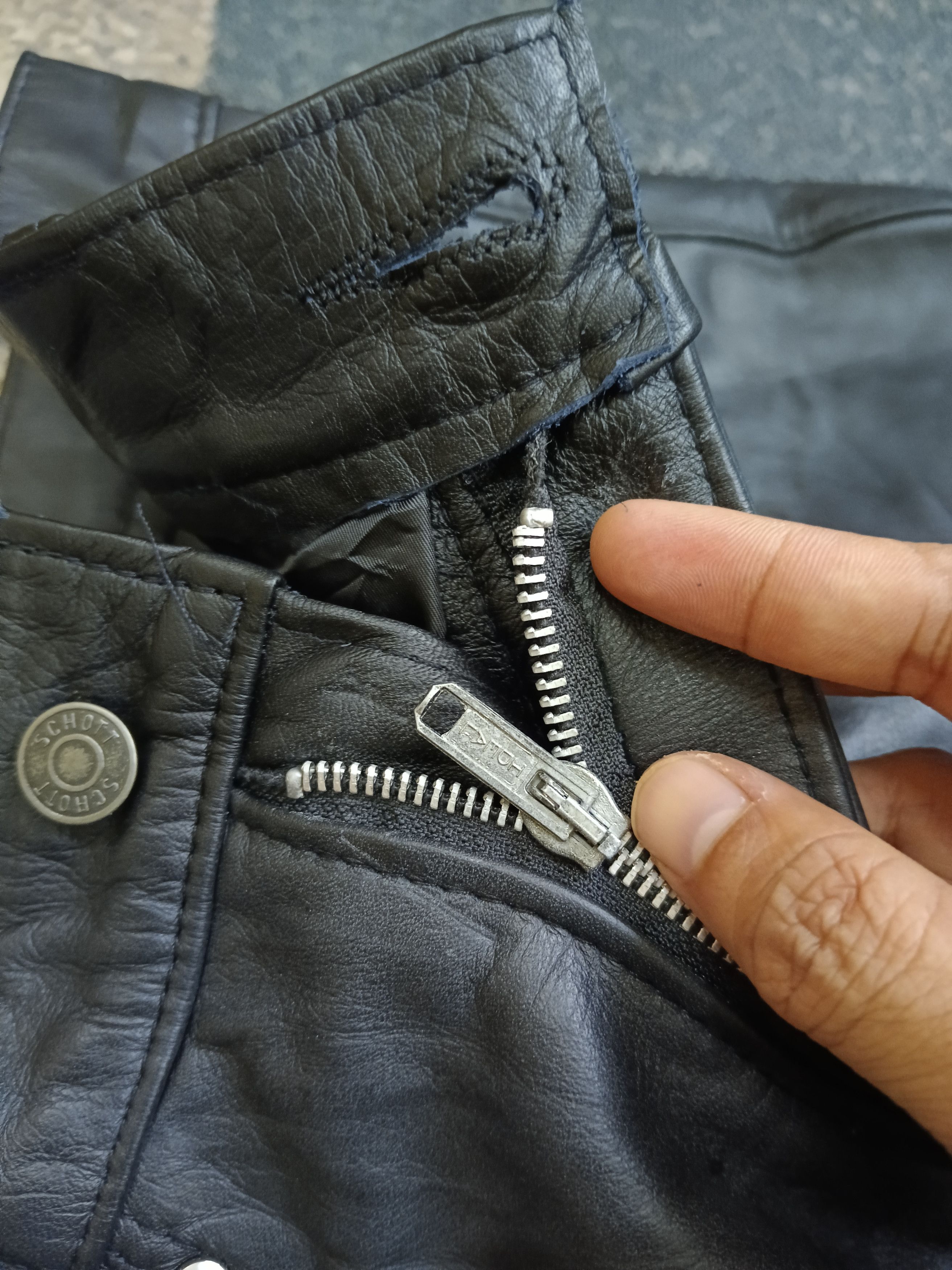 Leather × Schott SCHOTT N.Y.C MADE IN USA LEATHER PANTS Size US 29 - 10 Thumbnail