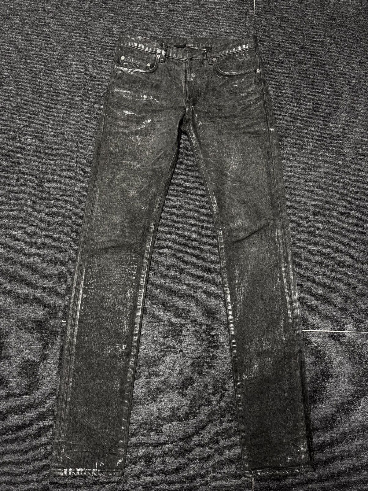 Dior Homme Archival Waxed Black Denim - Ākaibu Store