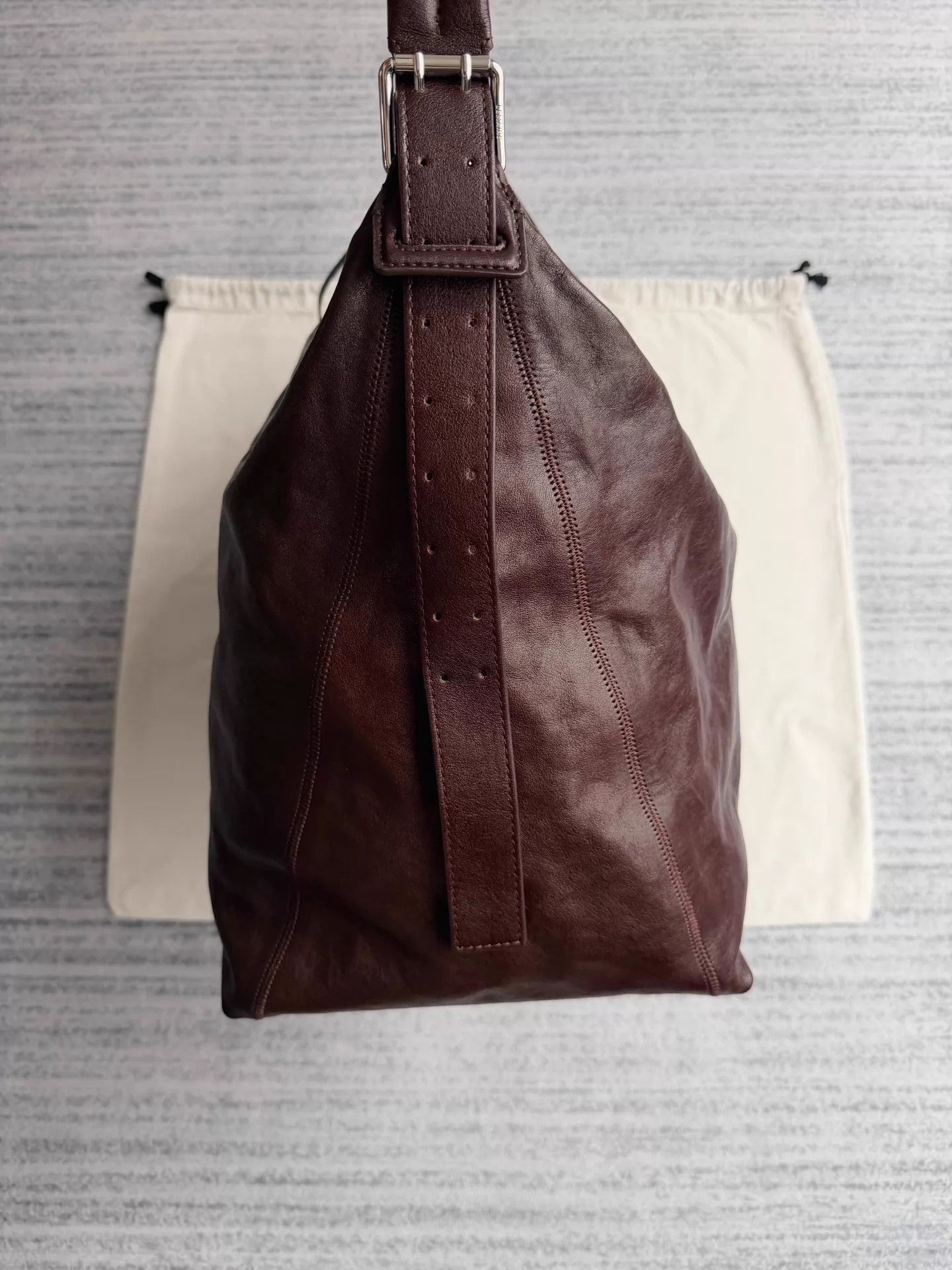 Lemaire Lemaire Belted Hobo Tote Espresso Calfskin Jennie 25SS Size ONE SIZE - 6 Thumbnail