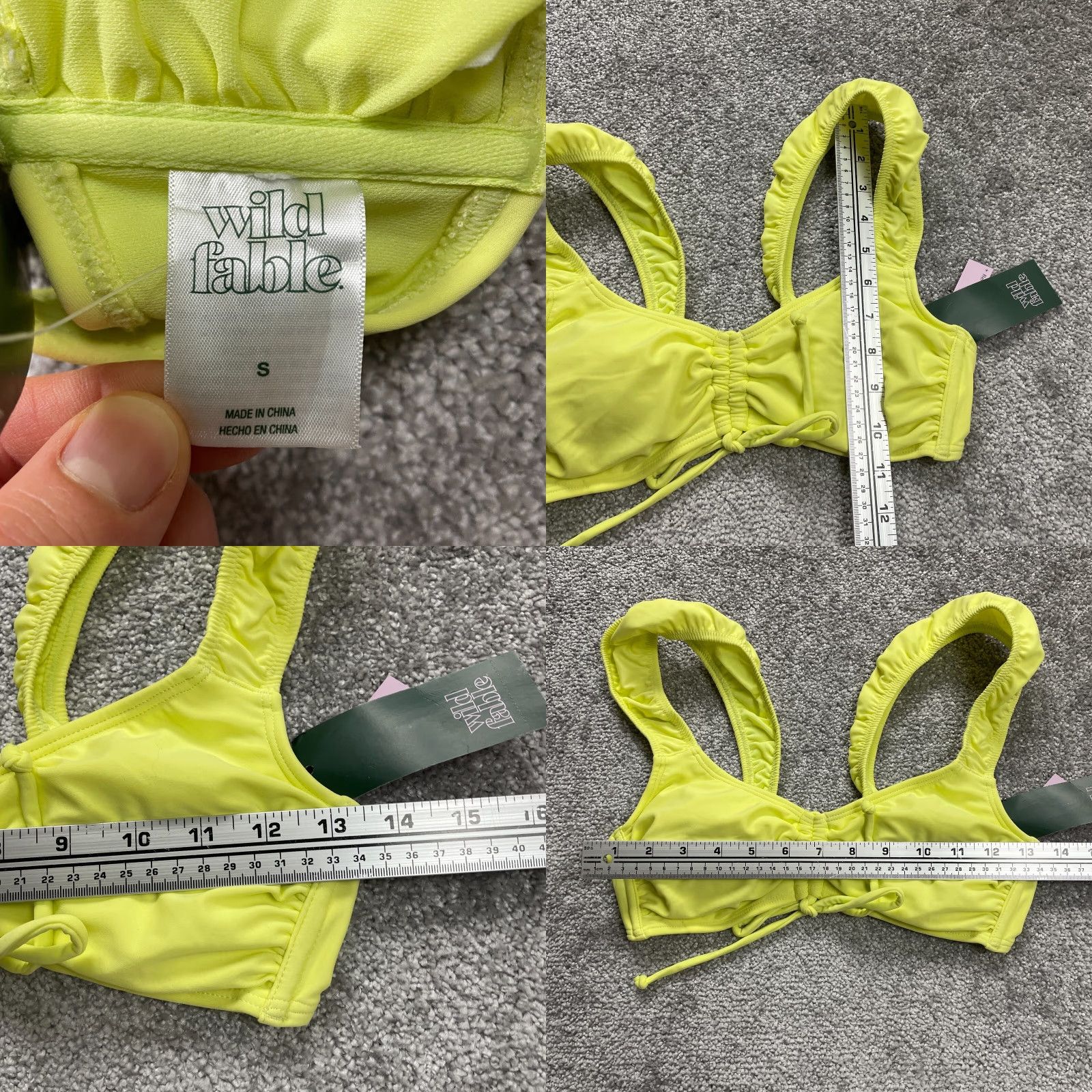 Vintage Wild Fable Bikini Top Womens S Solid Yellow Beach Summer NWT Size S / US 4 / IT 40 - 8 Thumbnail
