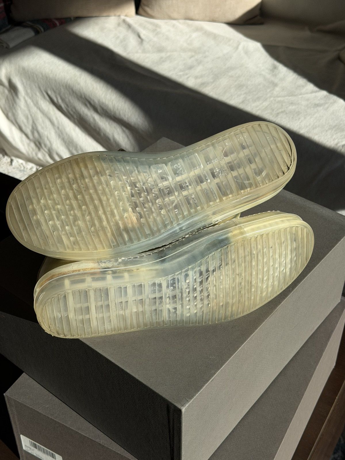 Rick Owens Rick Owens SS19 Babel No Cap High Top Transparent Leather Size US 12 / EU 45 - 14 Thumbnail