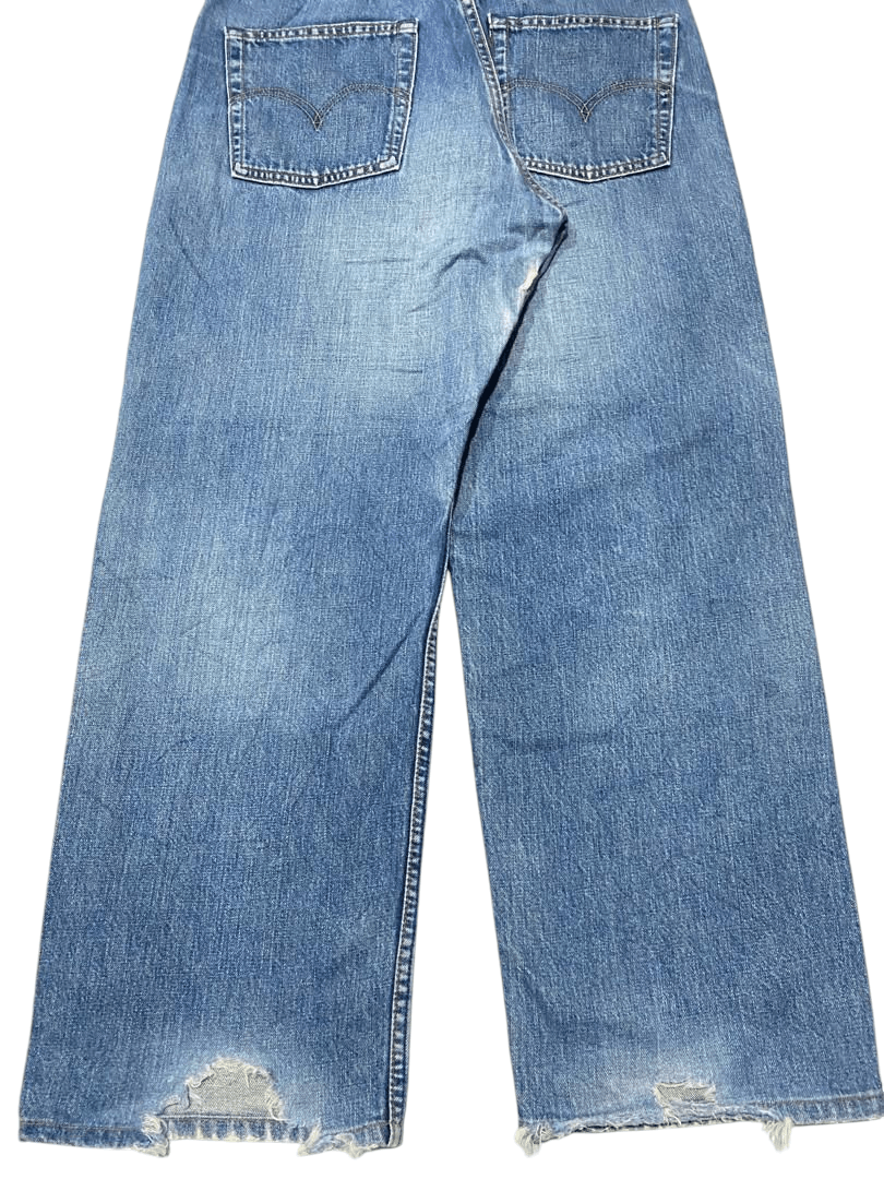 Levi's Vintage Y2K Levi's 504 Blue Washed Distressed Baggy Jeans Size US 34 / EU 50 - 9 Thumbnail