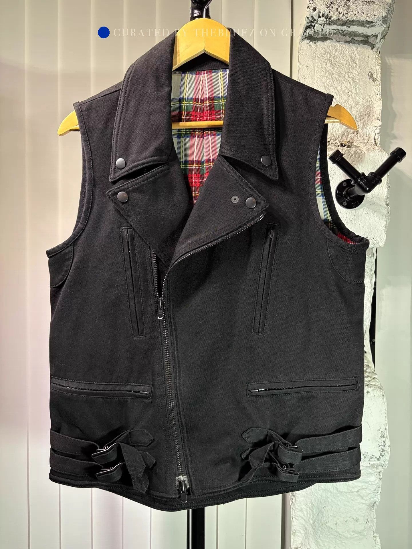Number (N)ine Checkered Moto Vest in Black Size US M / EU 48-50 / 2 - 1 Thumbnail