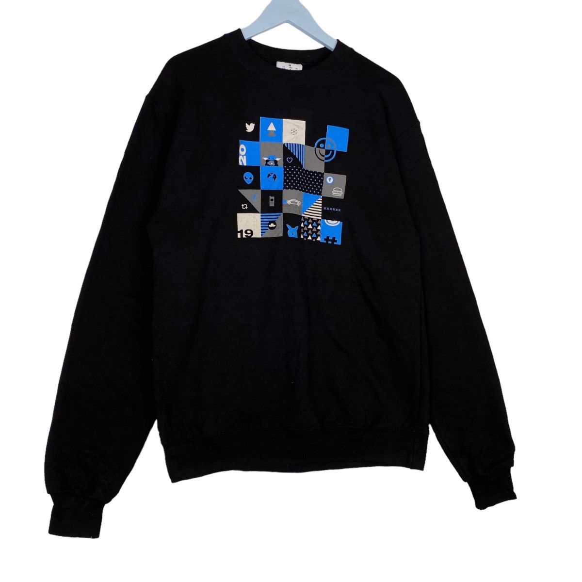 Champion × Vintage Vintage Champion All Print Crewneck Sweatshirt Black Blue Size US M / EU 48-50 / 2 - 3 Thumbnail