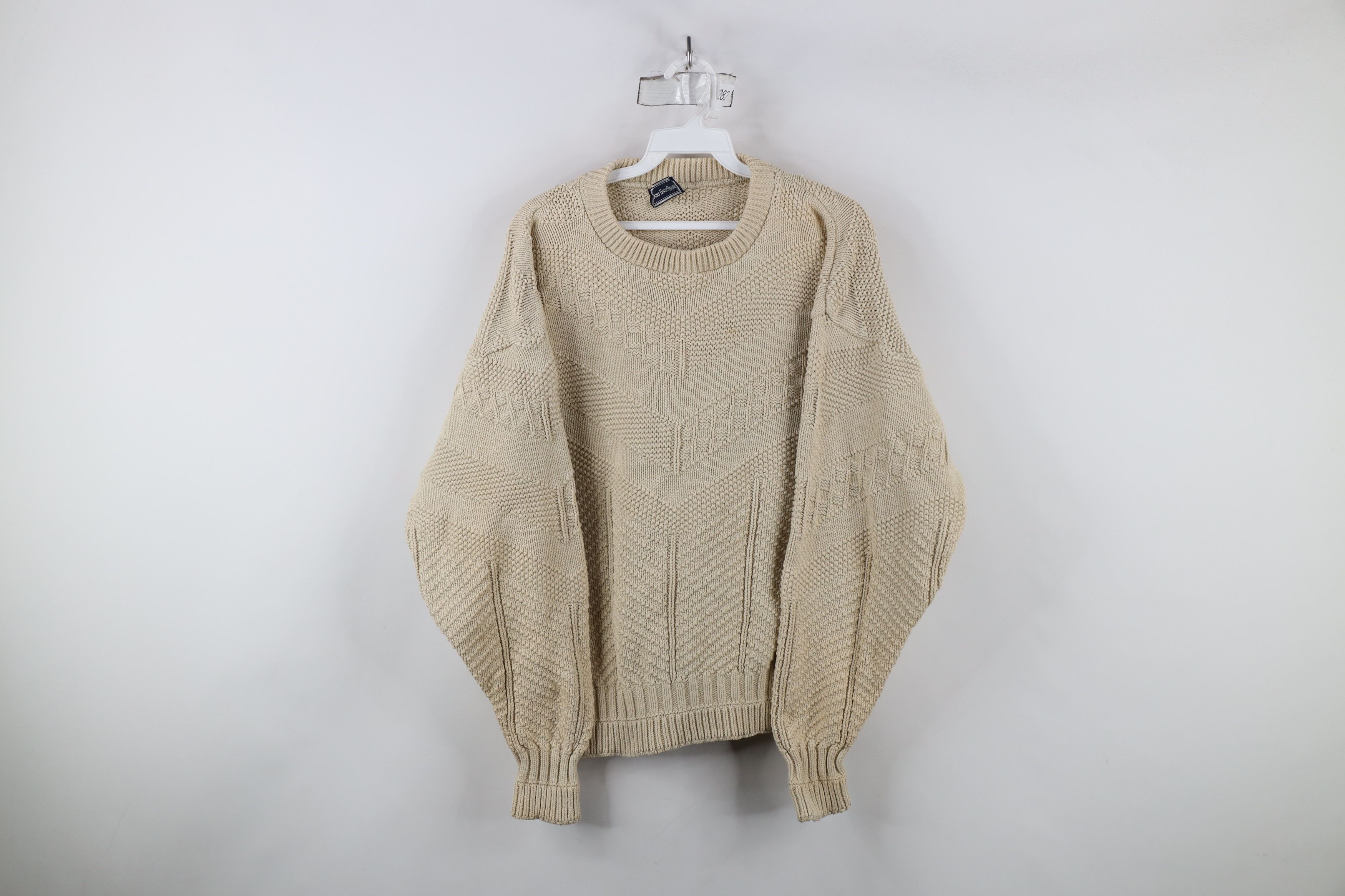 Vintage Vintage 90s Streetwear Textured Knit Crewneck Sweater Size L / US 10 / IT 46 - 1 Thumbnail