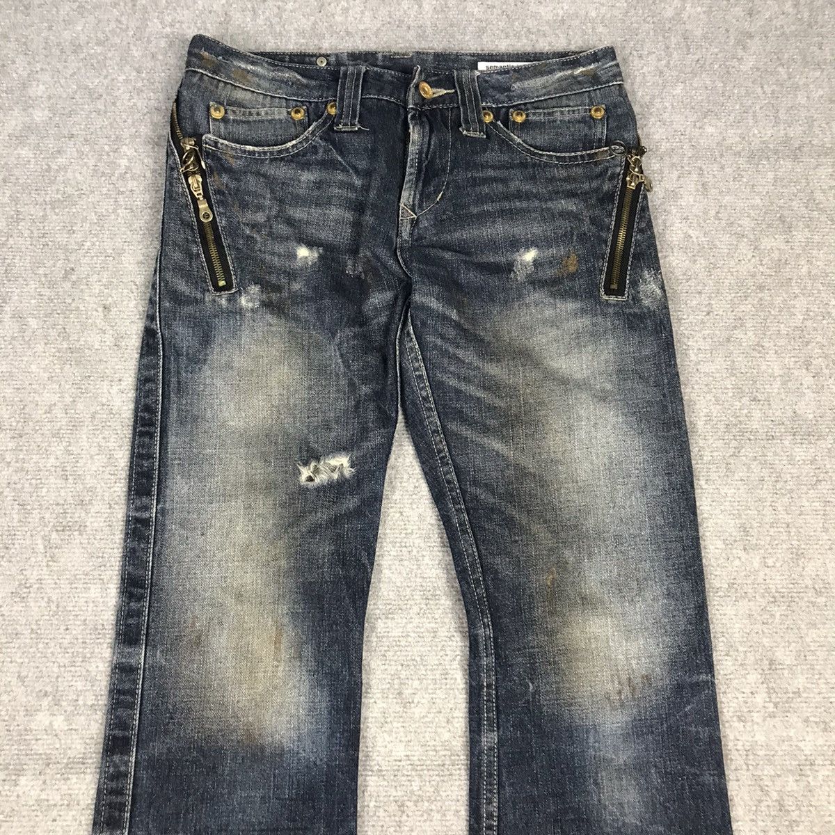 If Six Was Nine × Japanese Brand × Le Grande Bleu (L.G.B.) FLARE SEMANTICDESIGN JAPAN DESIGN ZIPPER BOOTCUT PANTS Size US 28 / EU 44 - 3 Thumbnail