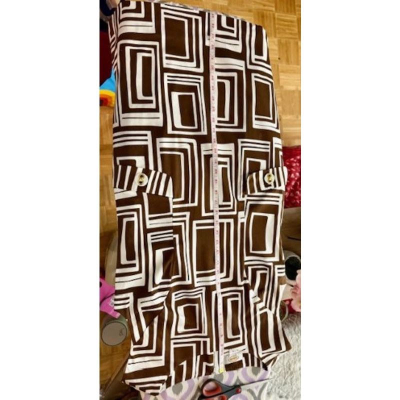 Talbots Talbots Brown Geometric Shift Dress Size 10 Retro Mod Print Size L / US 10 / IT 46 - 2 Thumbnail