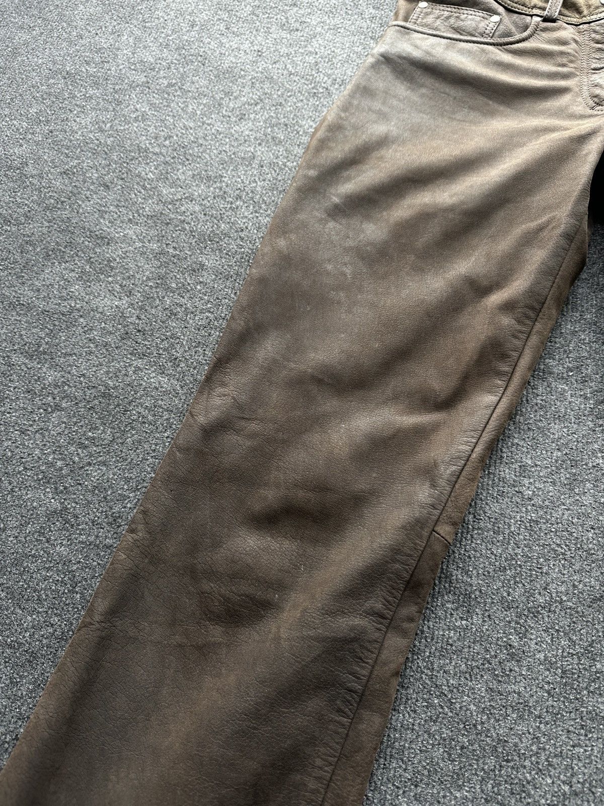 Other 🚨GRAIL MEN LEATHER PANTS Y2K WESTERN MOTORCYCLE Size US 29 - 6 Thumbnail