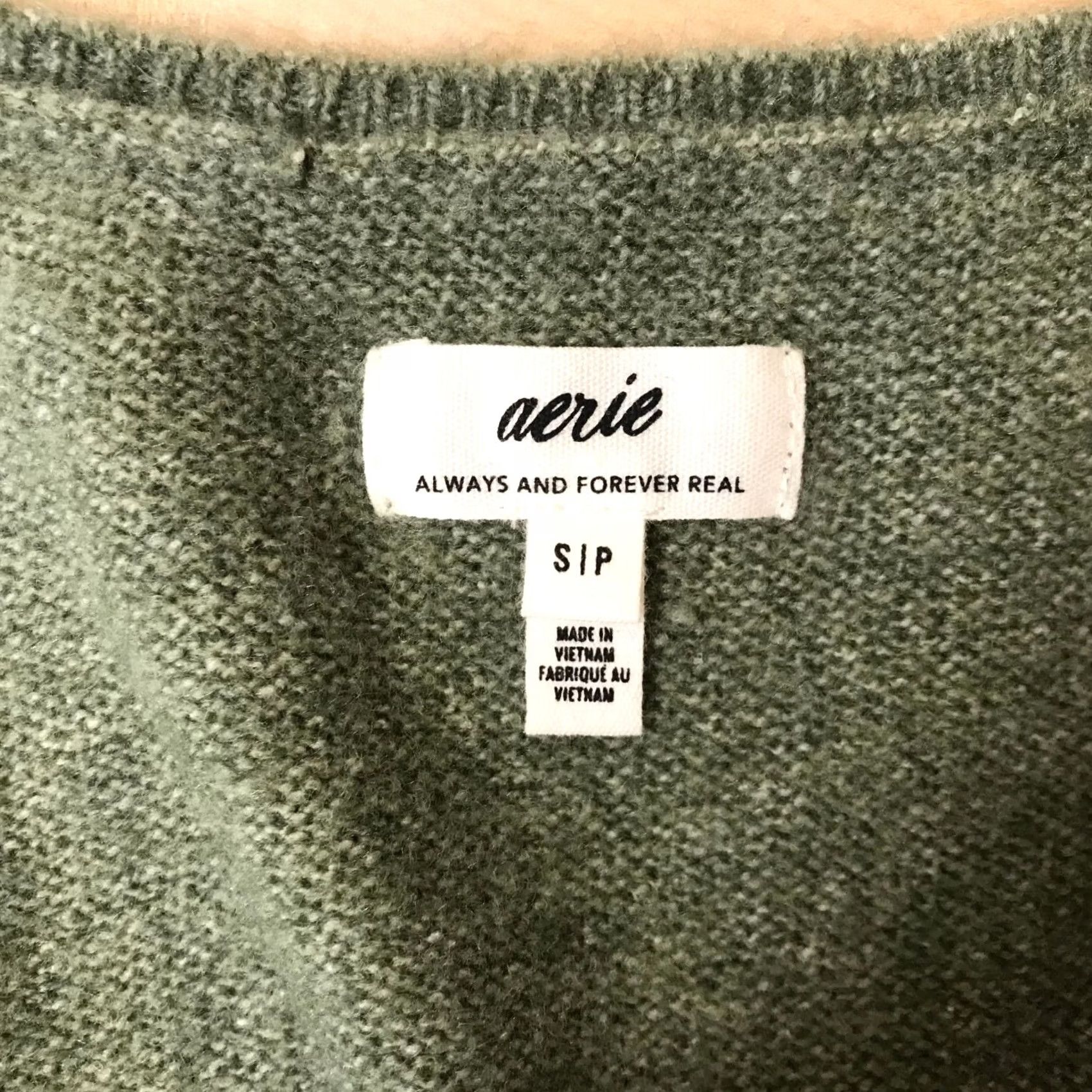 Vintage AERIE GREEN Sweater Womens Small Long Sleeve Round Neck Pullover Size S / US 4 / IT 40 - 7 Thumbnail