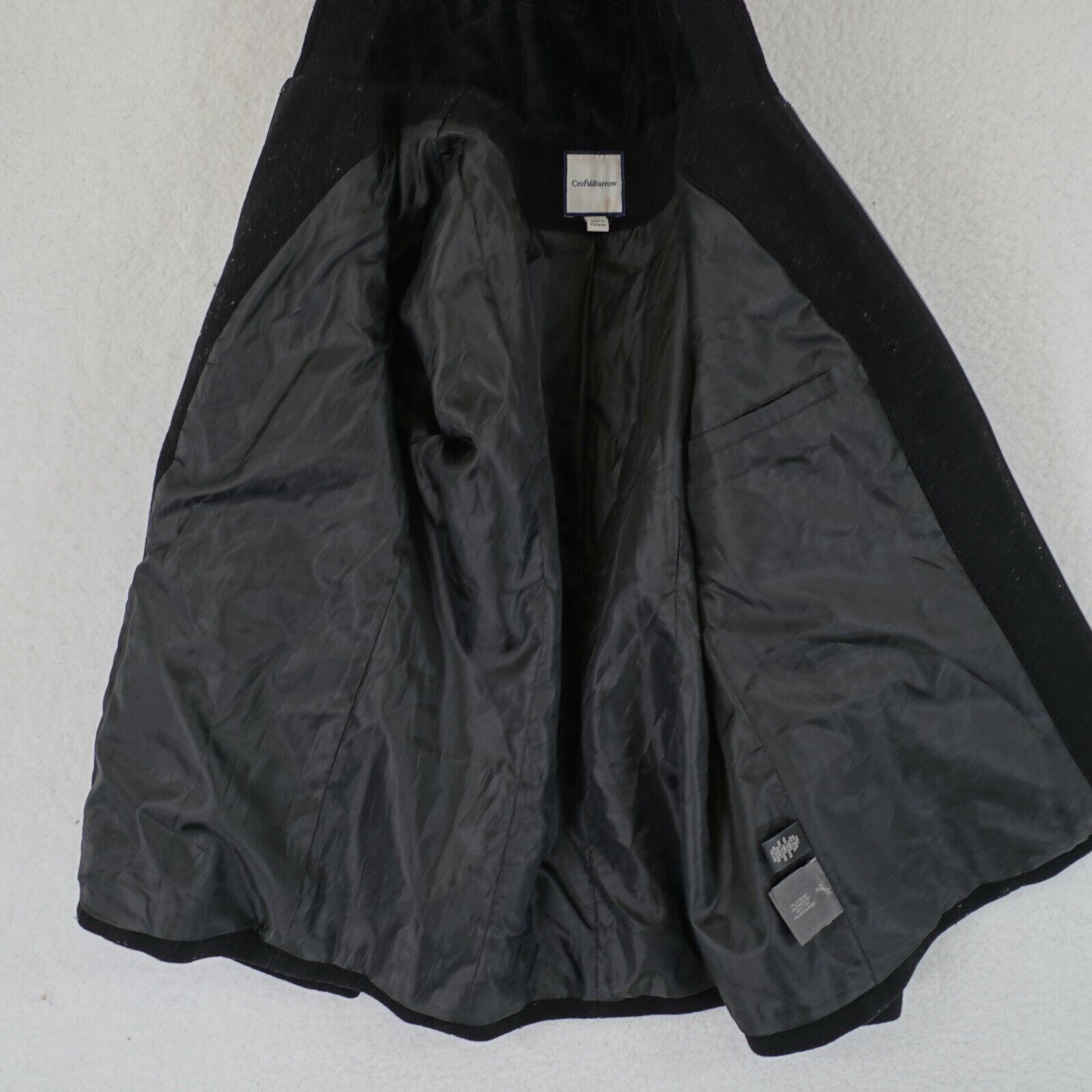 Croft & Barrow Croft & Barrow Medium Black Wool Hooded Lined Full Zip Coat Size M / US 6-8 / IT 42-44 - 7 Thumbnail