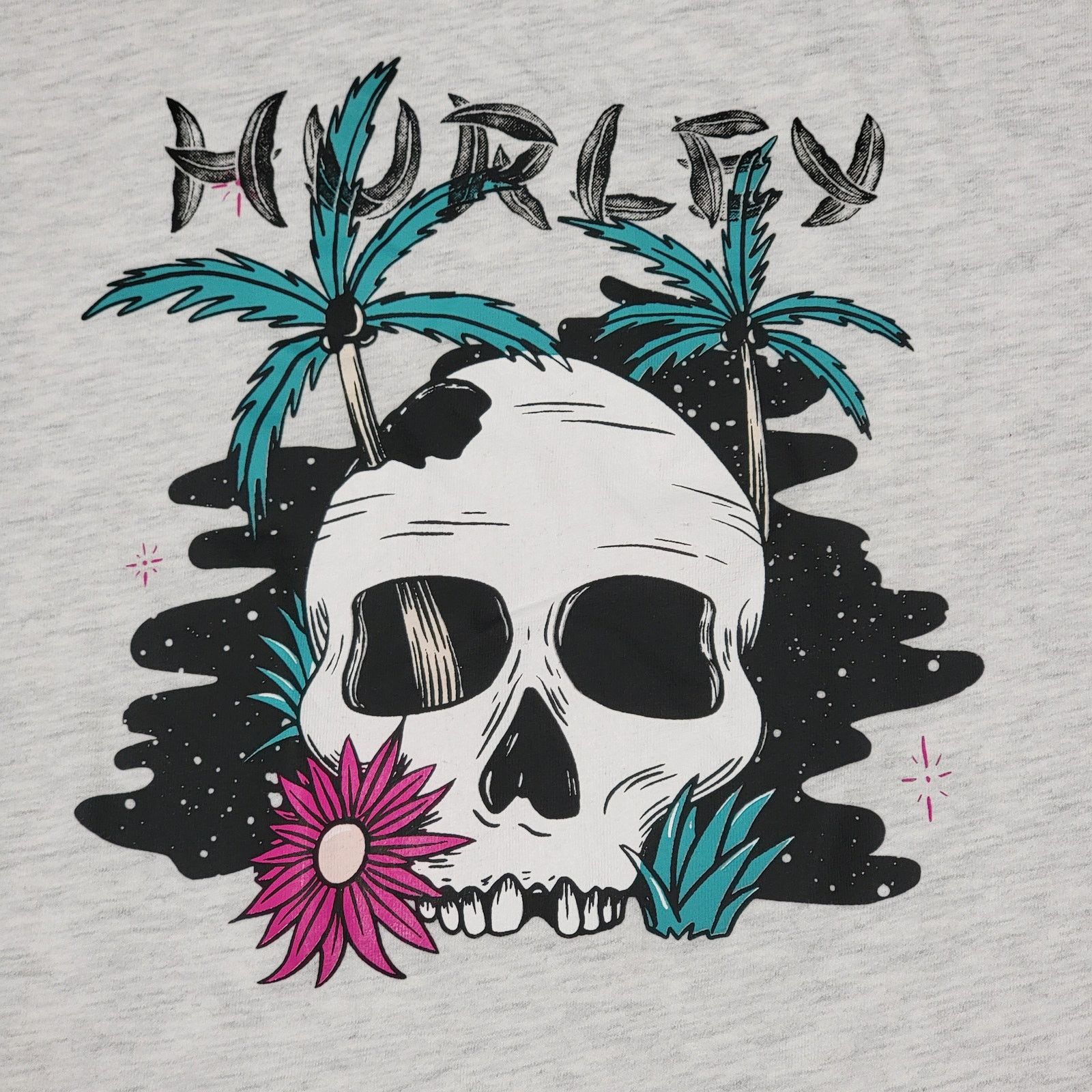 Hurley Hurley Lt. Grey Unisex Tee Tropical Skull - Size XL Size US XL / EU 56 / 4 - 2 Thumbnail