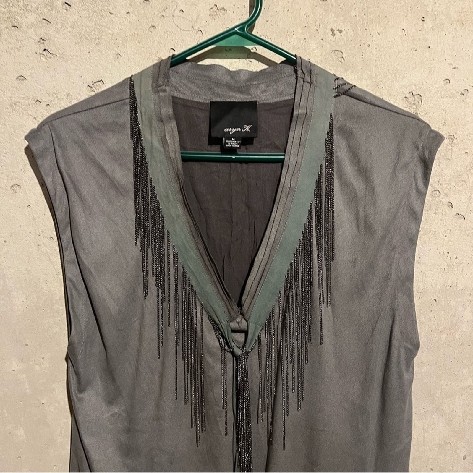 Other Aryn K Tank Top Women's Size M Grey Faux Leather Size M / US 6-8 / IT 42-44 - 2 Thumbnail