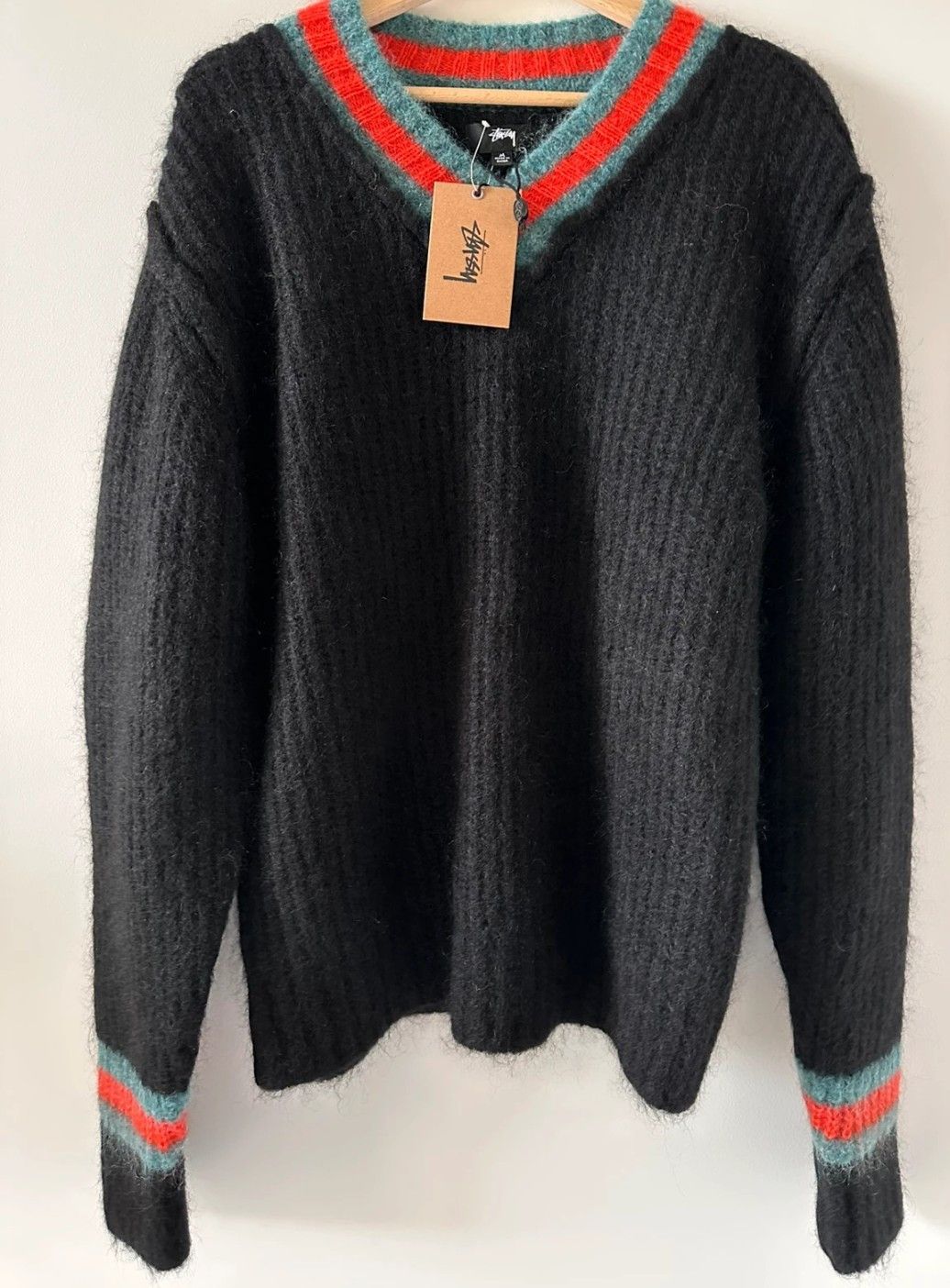 Stussy Stussy Mohair Tennis Sweater - Black - Size Medium (BNWT) Size US M / EU 48-50 / 2 - 1 Thumbnail
