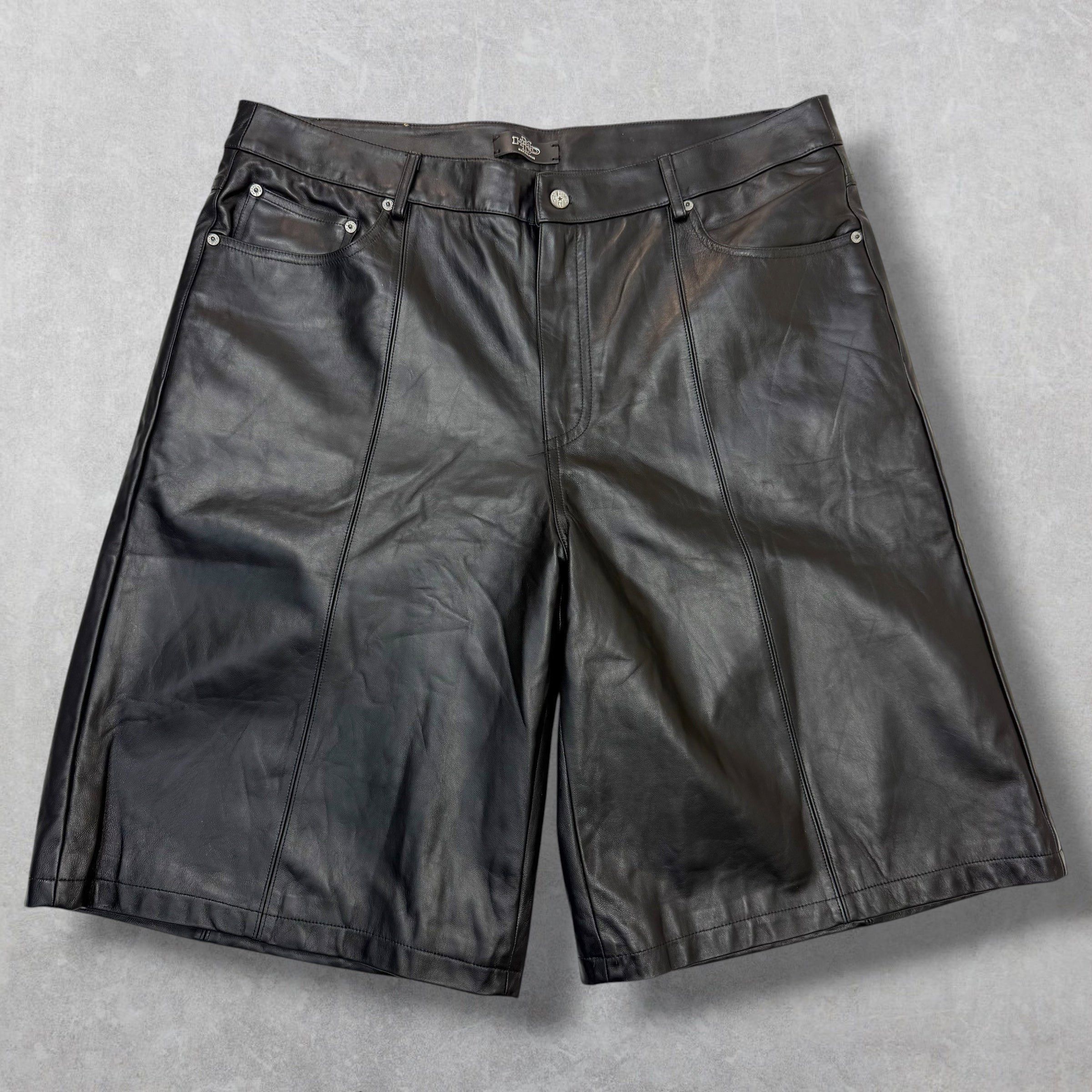 HMDD HMDD Leather Lamb Chop Shorts Black XXL Size US 26 / EU 42 - 1 Thumbnail