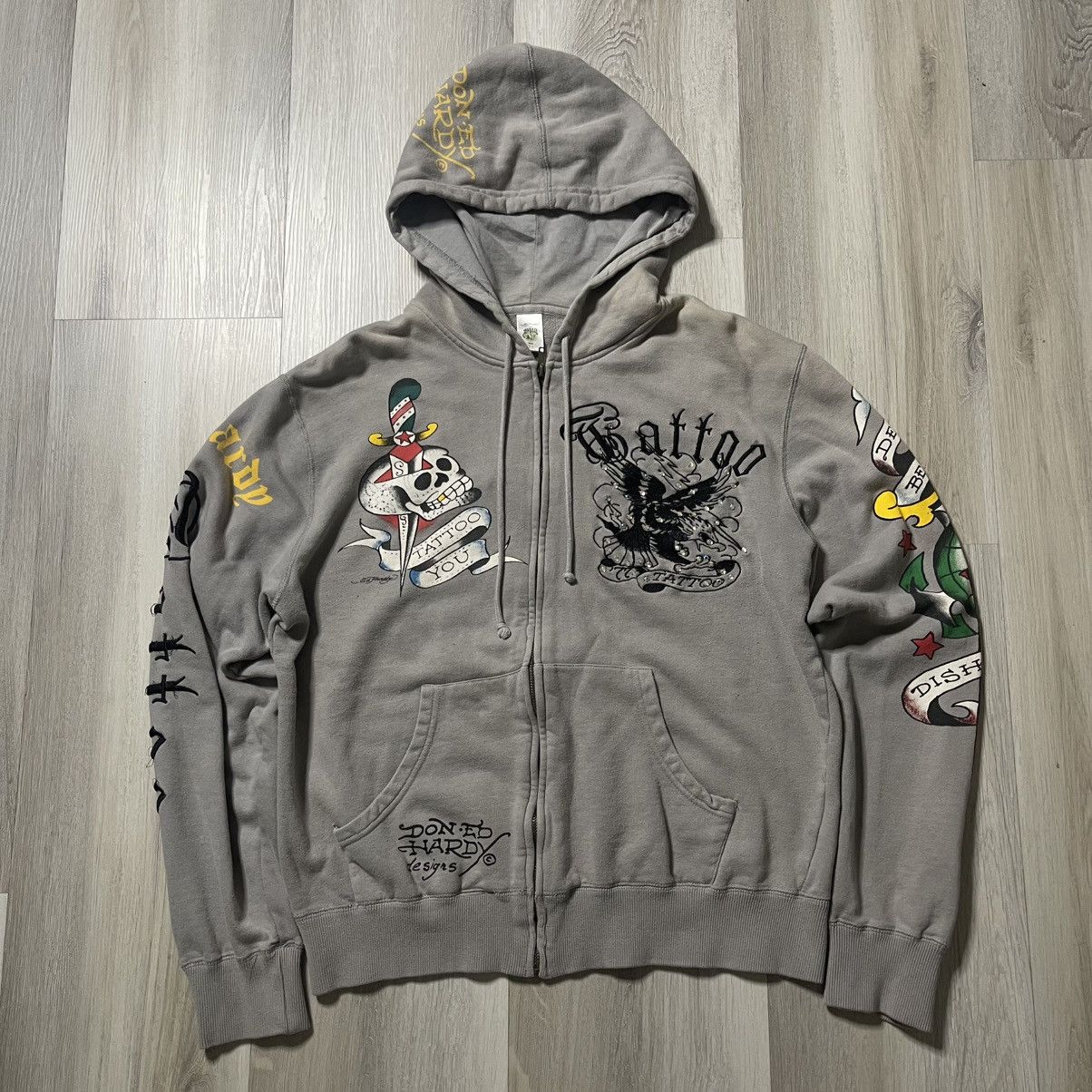 Ed Hardy Ed Hardy Y2K Tattoo Zip up Hoodie Size US XL / EU 56 / 4 - 1 Thumbnail