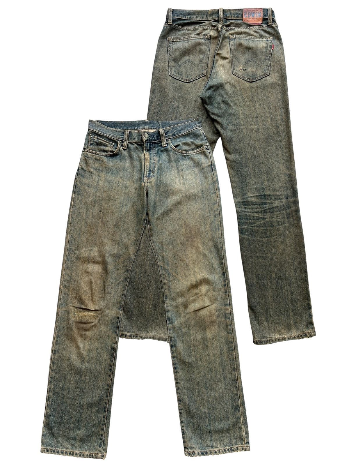 Edwin Vintage Edwin Distressed Mudwash Denim Jeans 33x34 Size US 33 - 1 Thumbnail