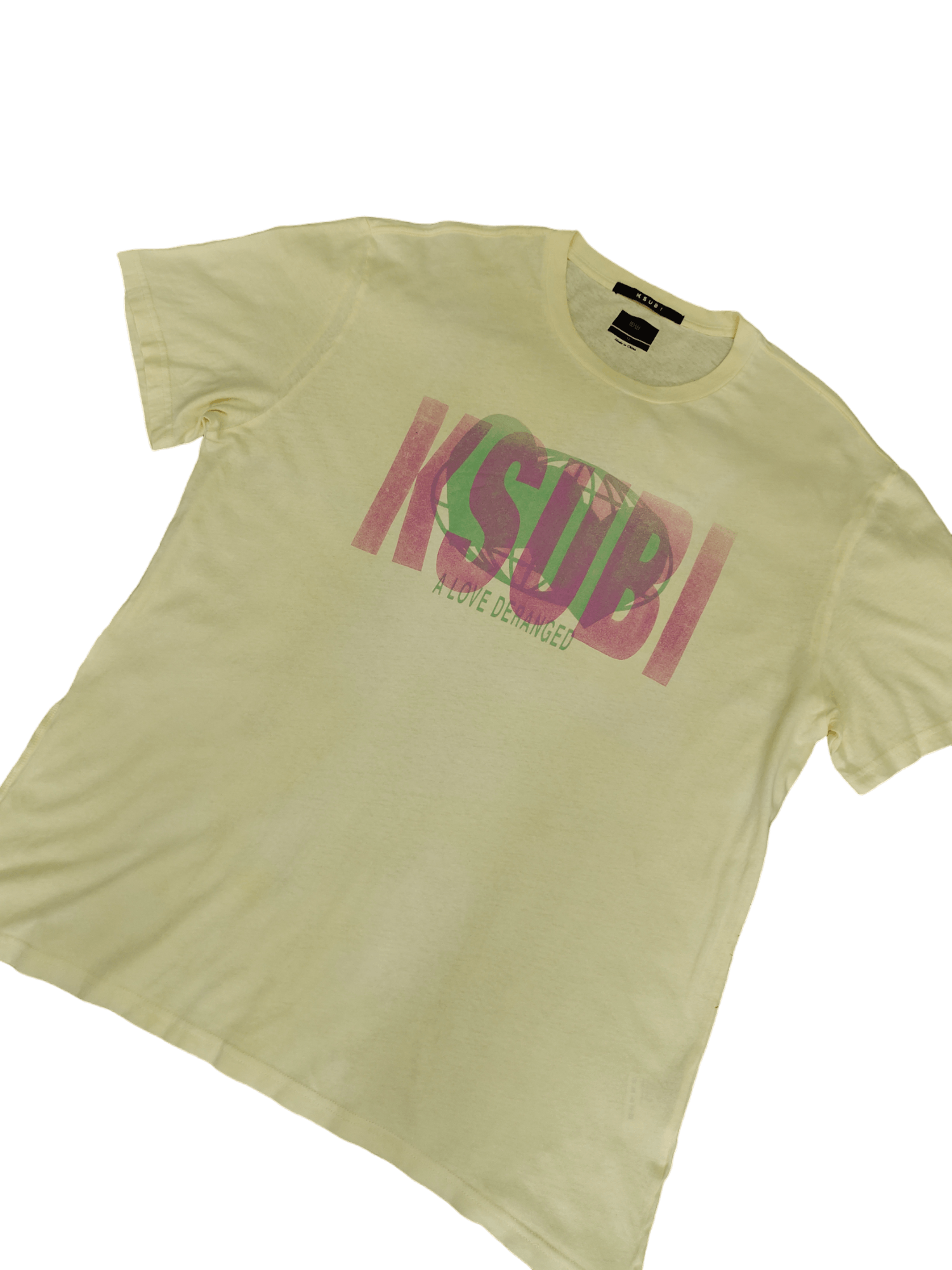Ksubi Ksubi ' A Love Deranged ' Light Yellow T-Shirt Size US XL / EU 56 / 4 - 2 Thumbnail