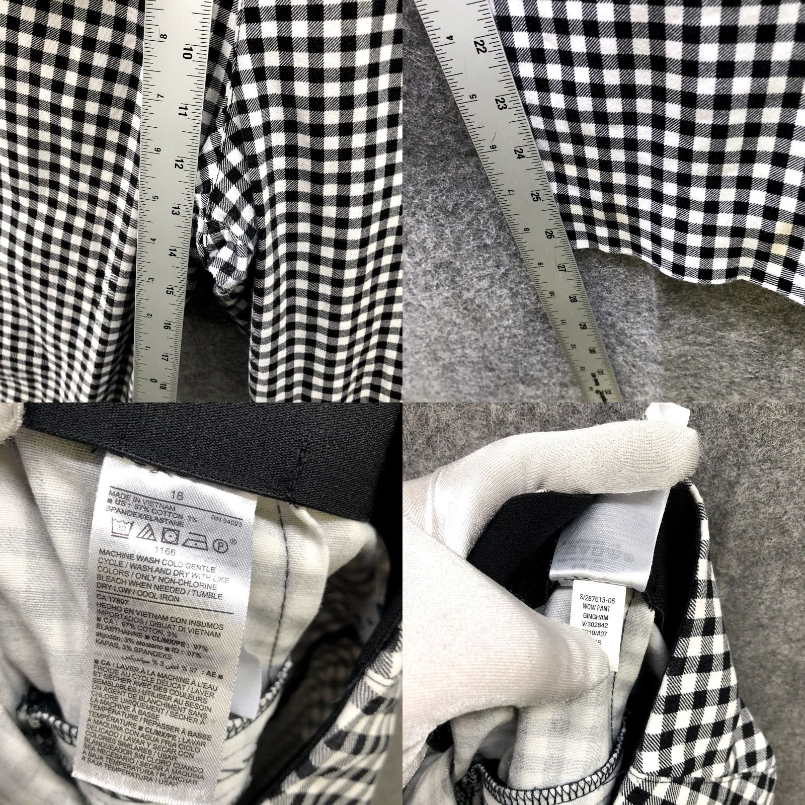 Old Navy Old Navy Wow Crop Slim Fit Pants Womens 18 Black White Gingham High Rise Cropped Pants Plus Size Womens 18 Black White Gingham Punk Rock Style Size 40" / US 18 - 8 Thumbnail
