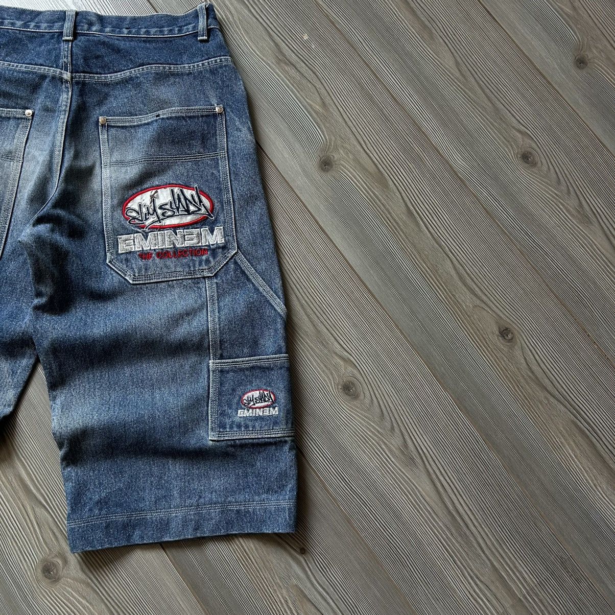 Eminem Vintage Y2K Eminem Slim Shady Carpenter Rap Shorts Jort Size US 31 - 3 Thumbnail