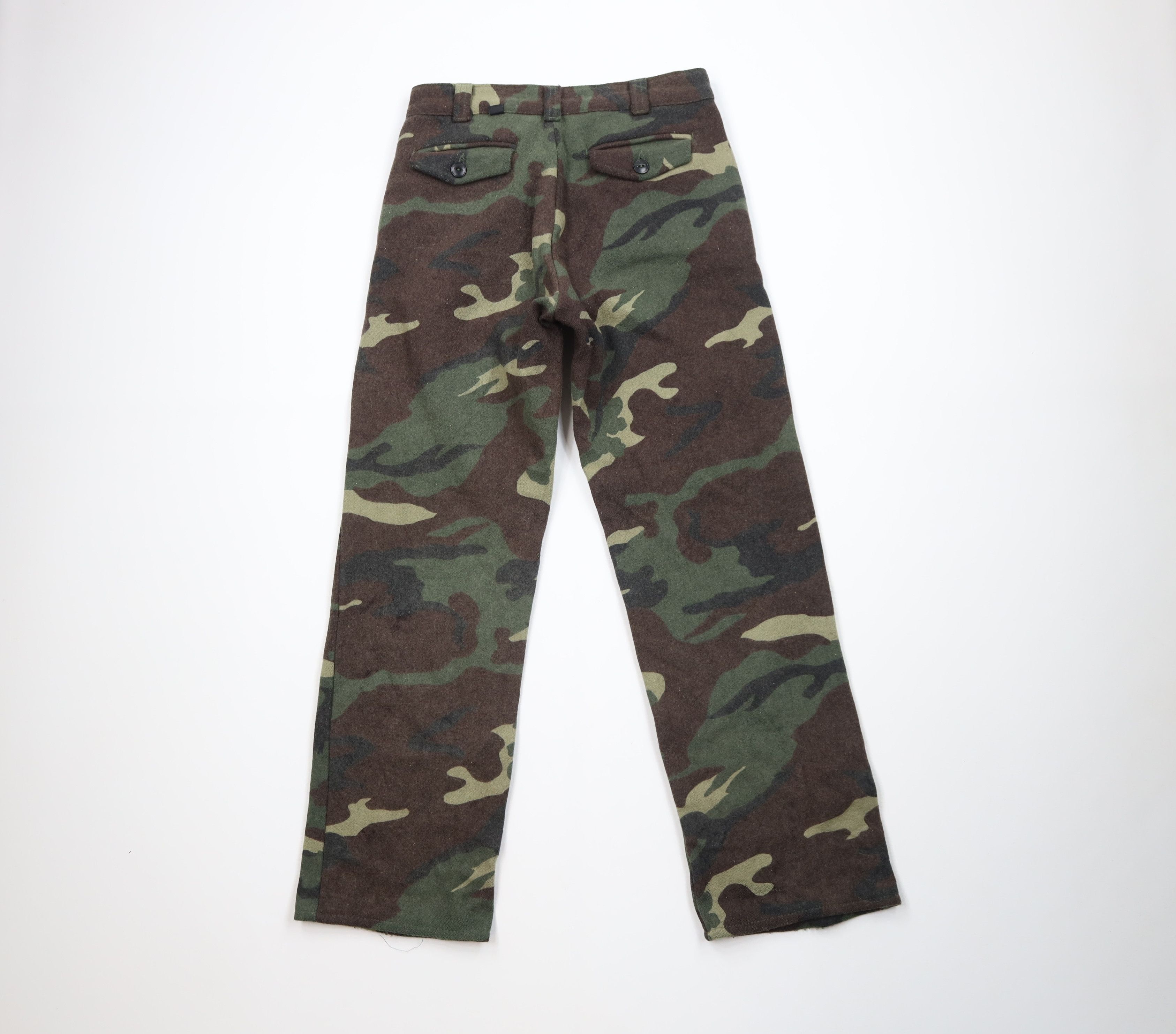 Vintage Vintage 90s Streetwear Heavy Wool Camouflage Wide Leg Pants Size US 30 / EU 46 - 9 Thumbnail