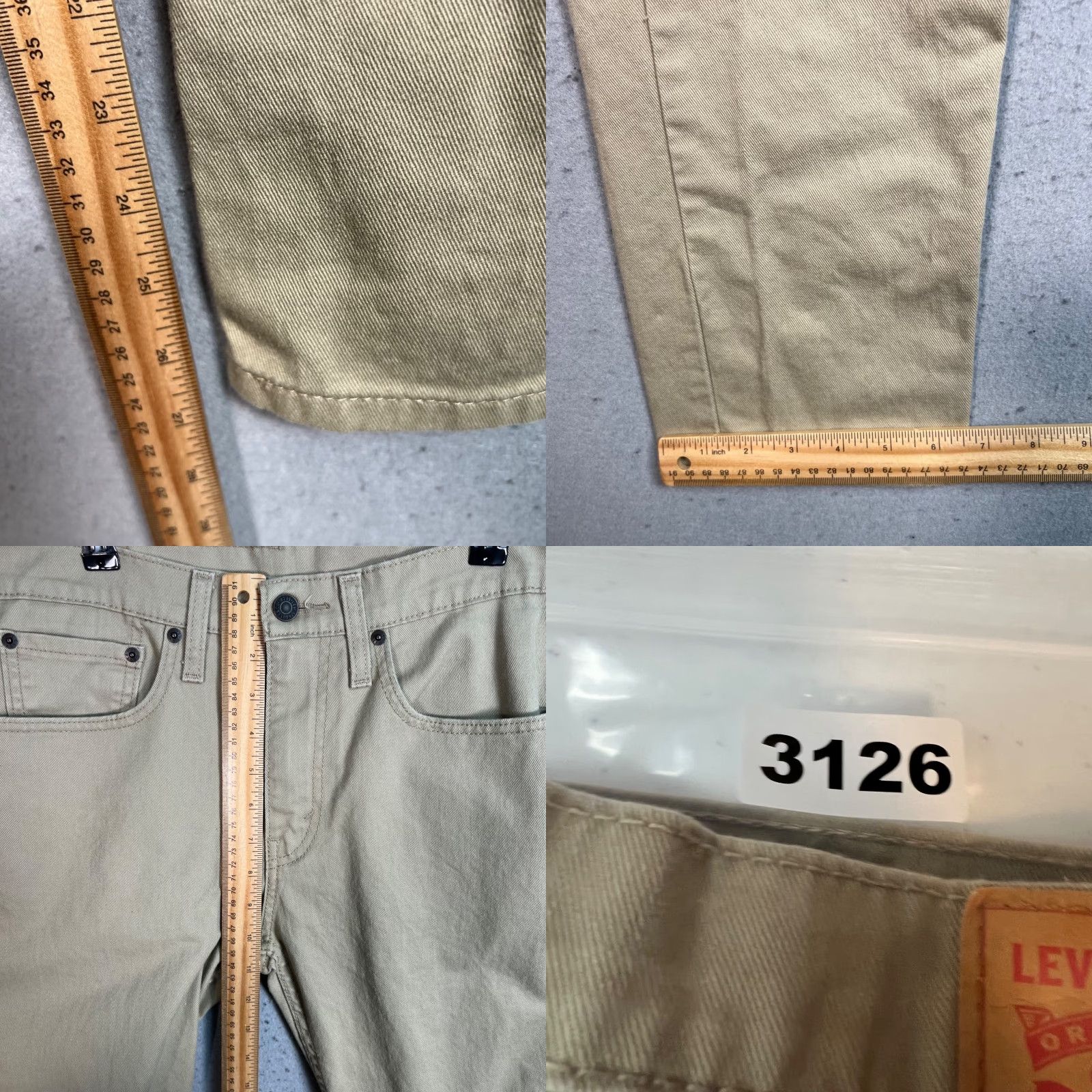 Levi's Levis 502 Jeans Mens Size 31 30Taper Fit Beige Cotton Blend Denim Size US 31 - 8 Thumbnail