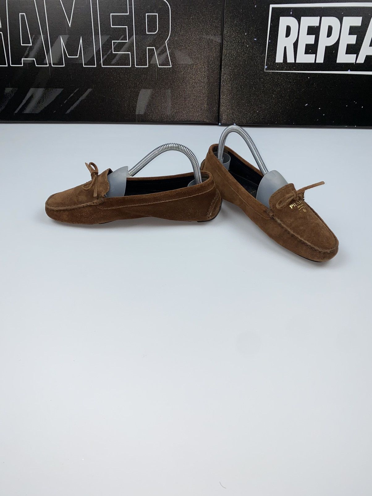 Prada 🚨 Prada MILANO vintage brown leather suede driving shoes Size US 7.5 / IT 37.5 - 13 Thumbnail