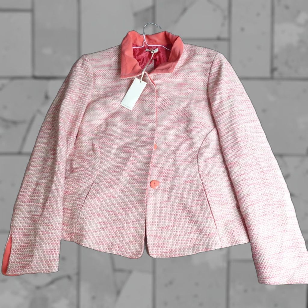 Vintage Santorelli Blazer XL Red Tweed Italy N E W / Read Size XL / US 12-14 / IT 48-50 - 1 Thumbnail