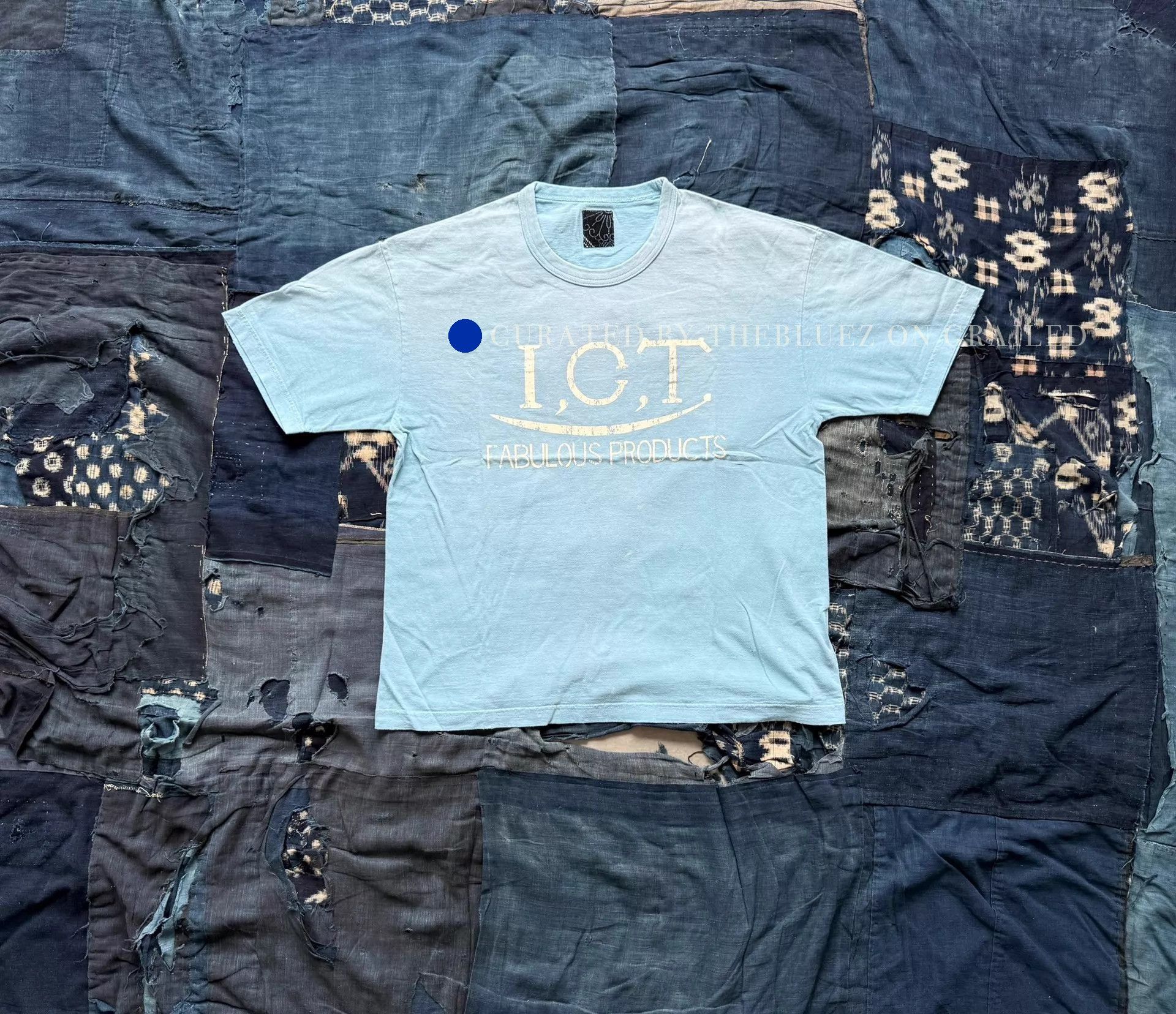 Visvim Washed Print Short Sleeve Tee in Blue Size US S / EU 44-46 / 1 - 1 Thumbnail