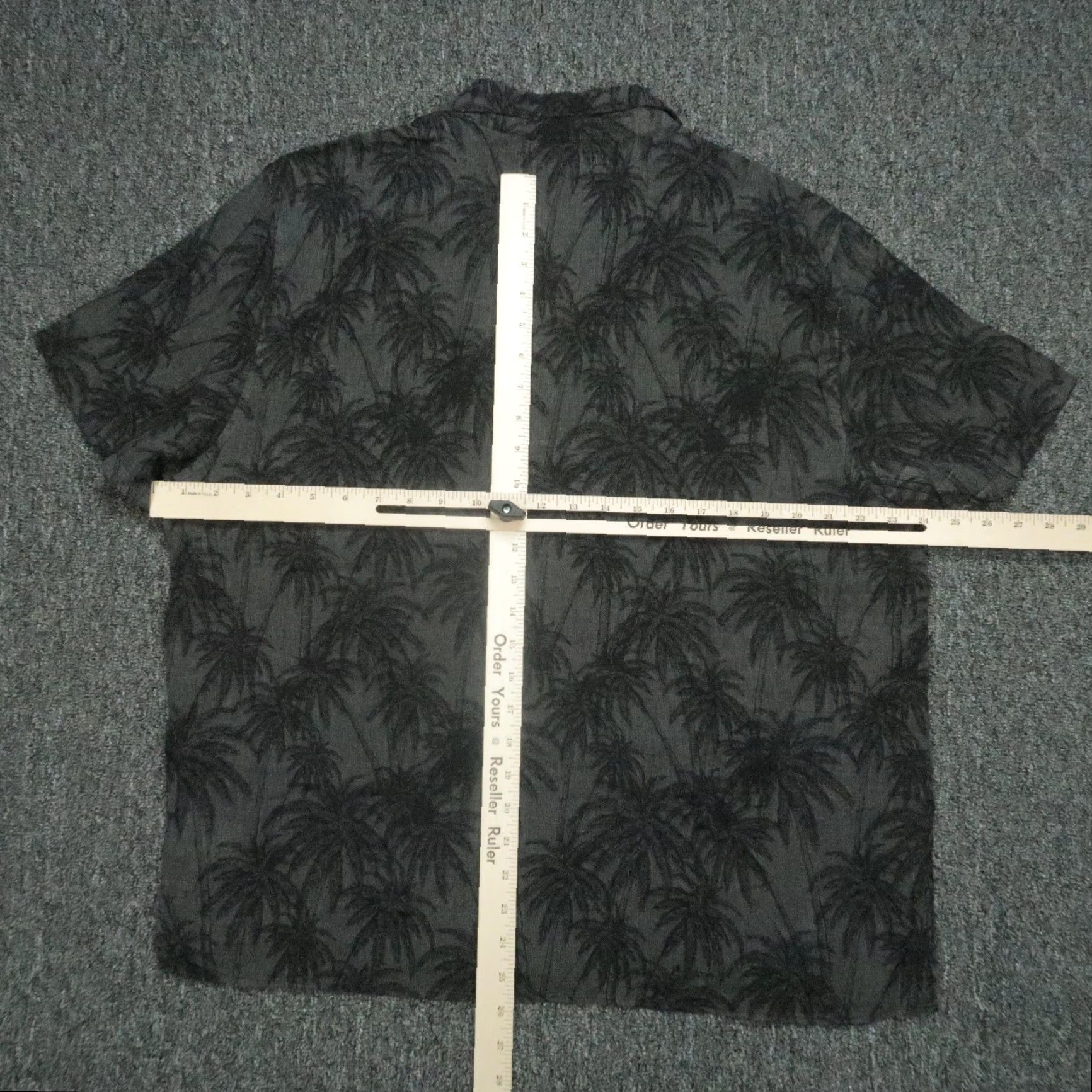 Outerknown Outerknown Shirt Mens Large Gray Black Palm Tree Linen Short Sleeve Button Up Size US L / EU 52-54 / 3 - 4 Thumbnail