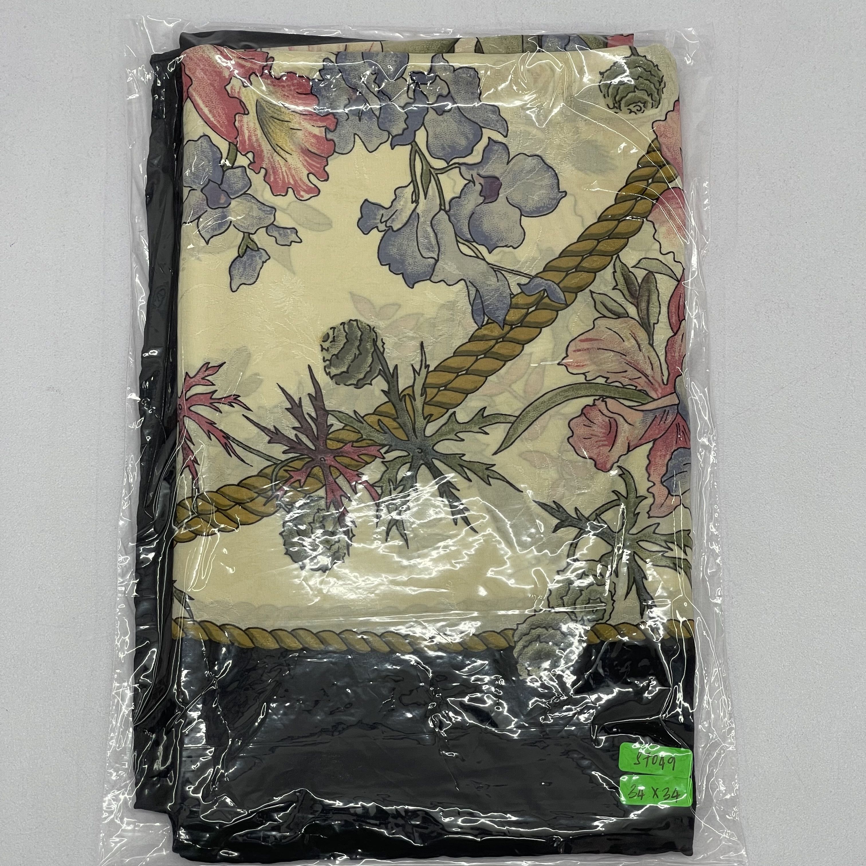 Other Vintage Moon Bat Silk Scarf: Floral Babushka Scarf - S7049 Size ONE SIZE - 10 Thumbnail