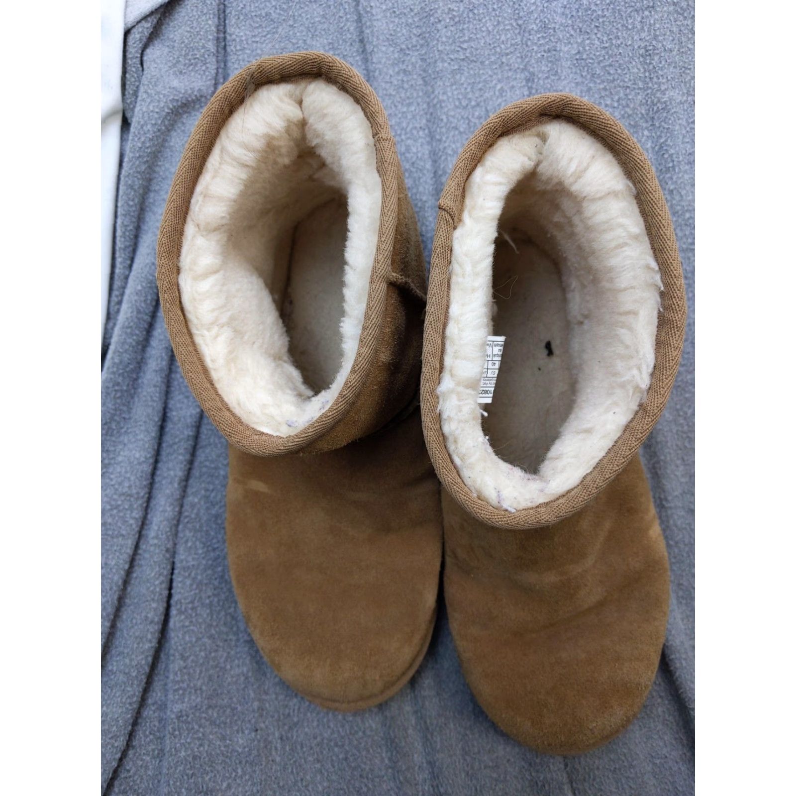 Ugg UGG Boots Womens Size 9 Brown Suede Ankle Shearling Logo Pull On Booties Size US 9 / IT 39 - 2 Thumbnail