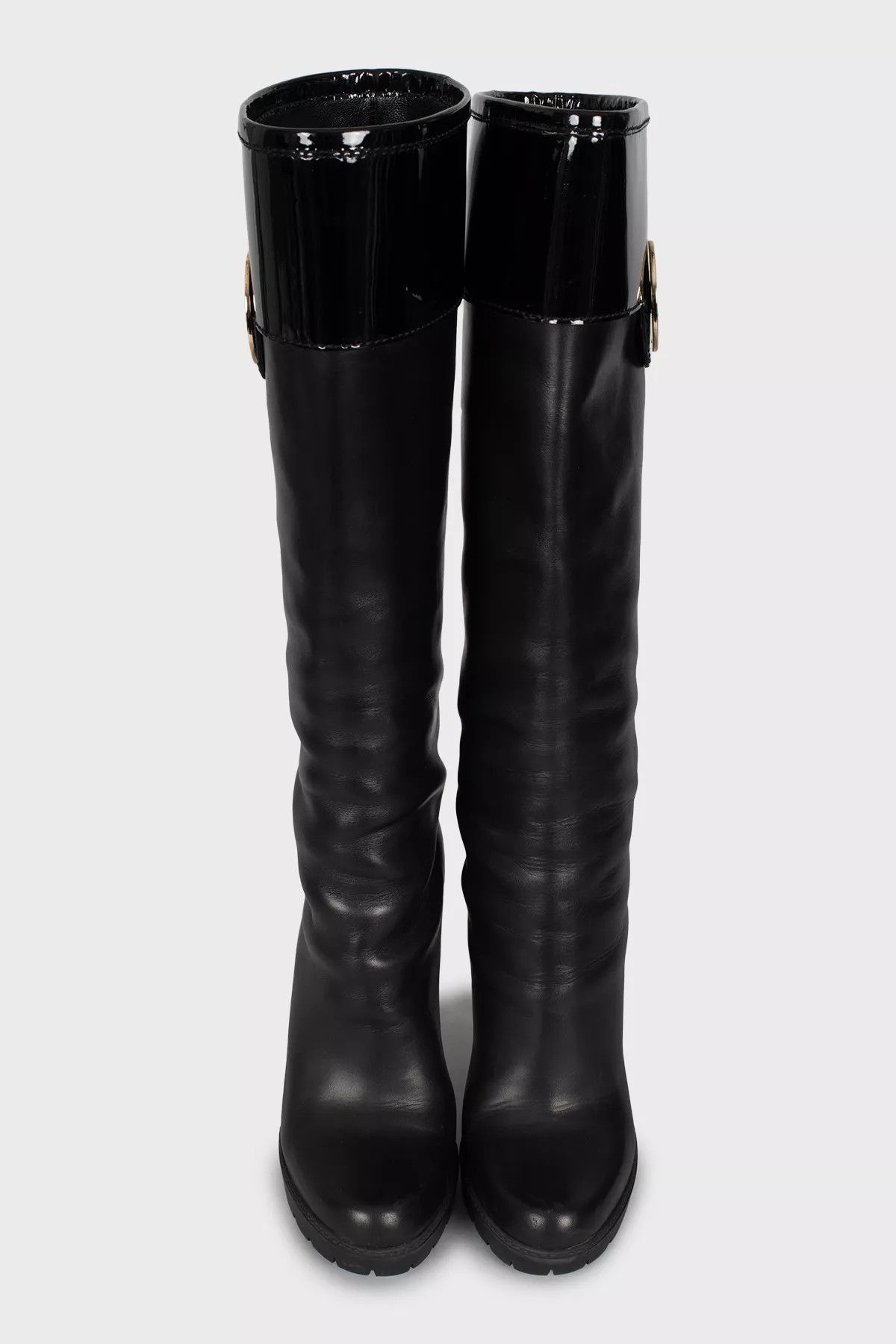 Dior DIOR Heels Boots Black Leather Logo Tall Shoes Size 39 Size US 9 / IT 39 - 8 Thumbnail