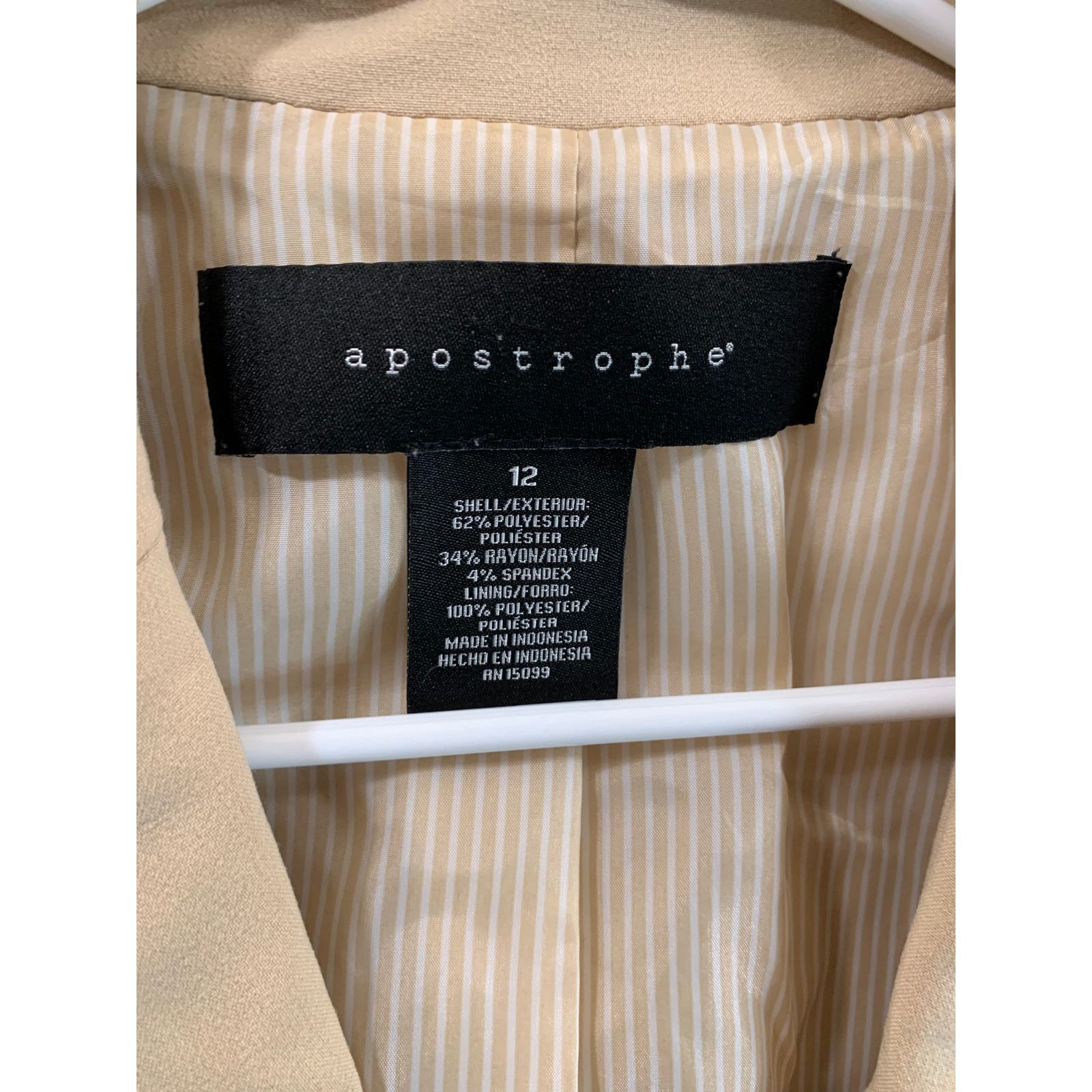 Other Apostrophe Suits Womens Size 12 Cream Formal Top Blazer Size L / US 10 / IT 46 - 3 Thumbnail