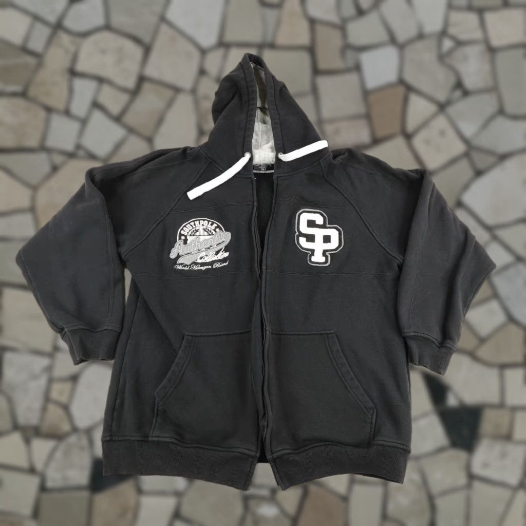 Southpole Vintage Southpole Hoodie Men Large Black Thermal Sweatshirt Jacket Hip Hop Y2K ^ Size US L / EU 52-54 / 3 - 1 Thumbnail