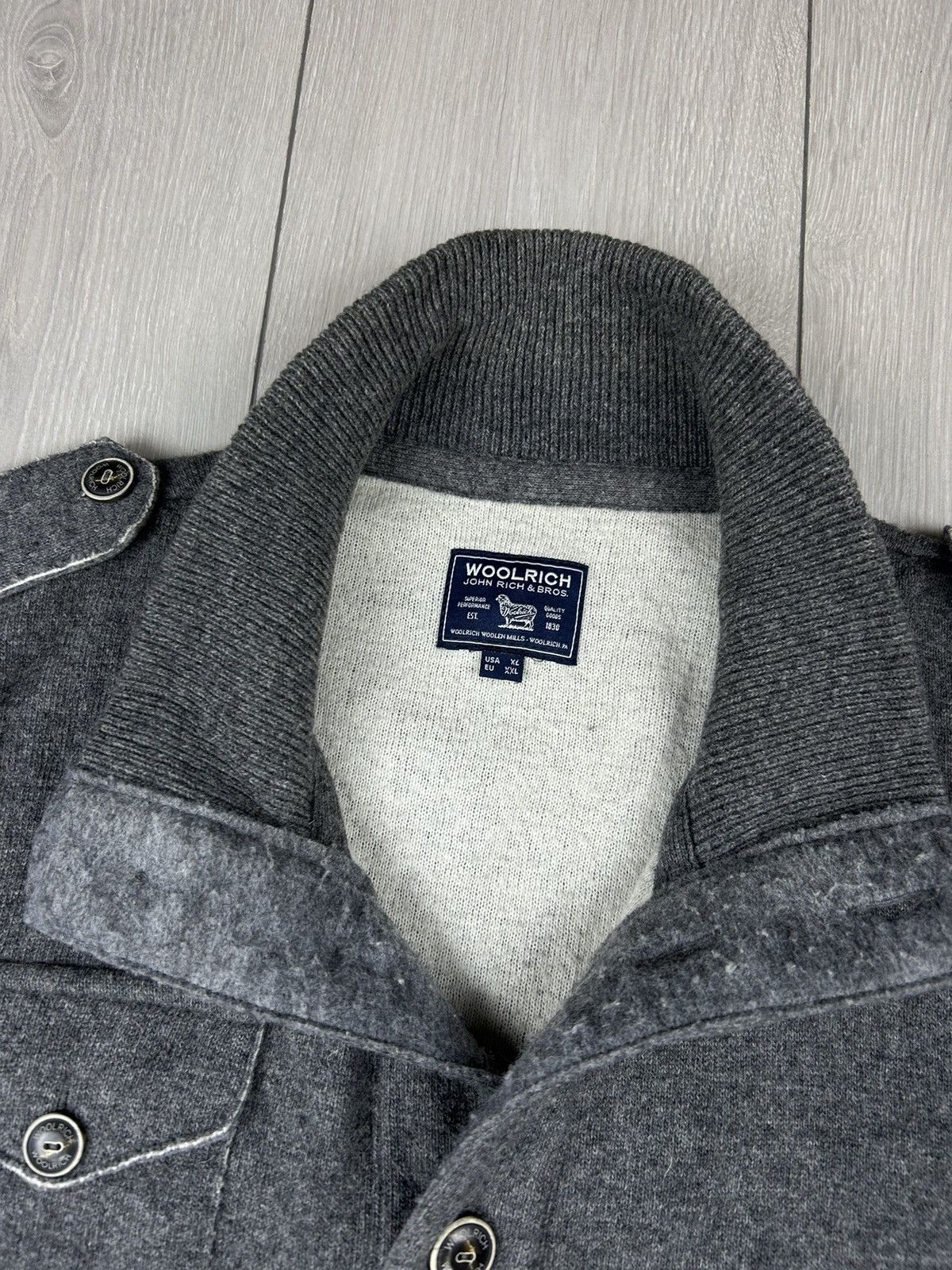 Woolrich Woolen Mills Woolrich Sweater Jacket Grey Size XL Size US XL / EU 56 / 4 - 5 Thumbnail