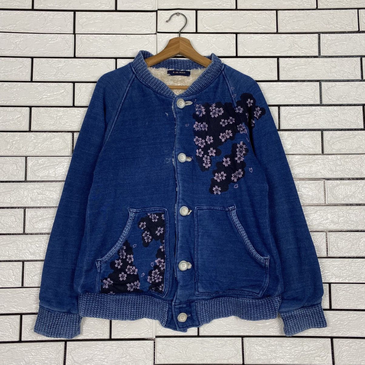Blue Blue Japan 📌Vintage Zipper Sweater Blanket Denim Blue Trick Size US M / EU 48-50 / 2 - 2 Thumbnail