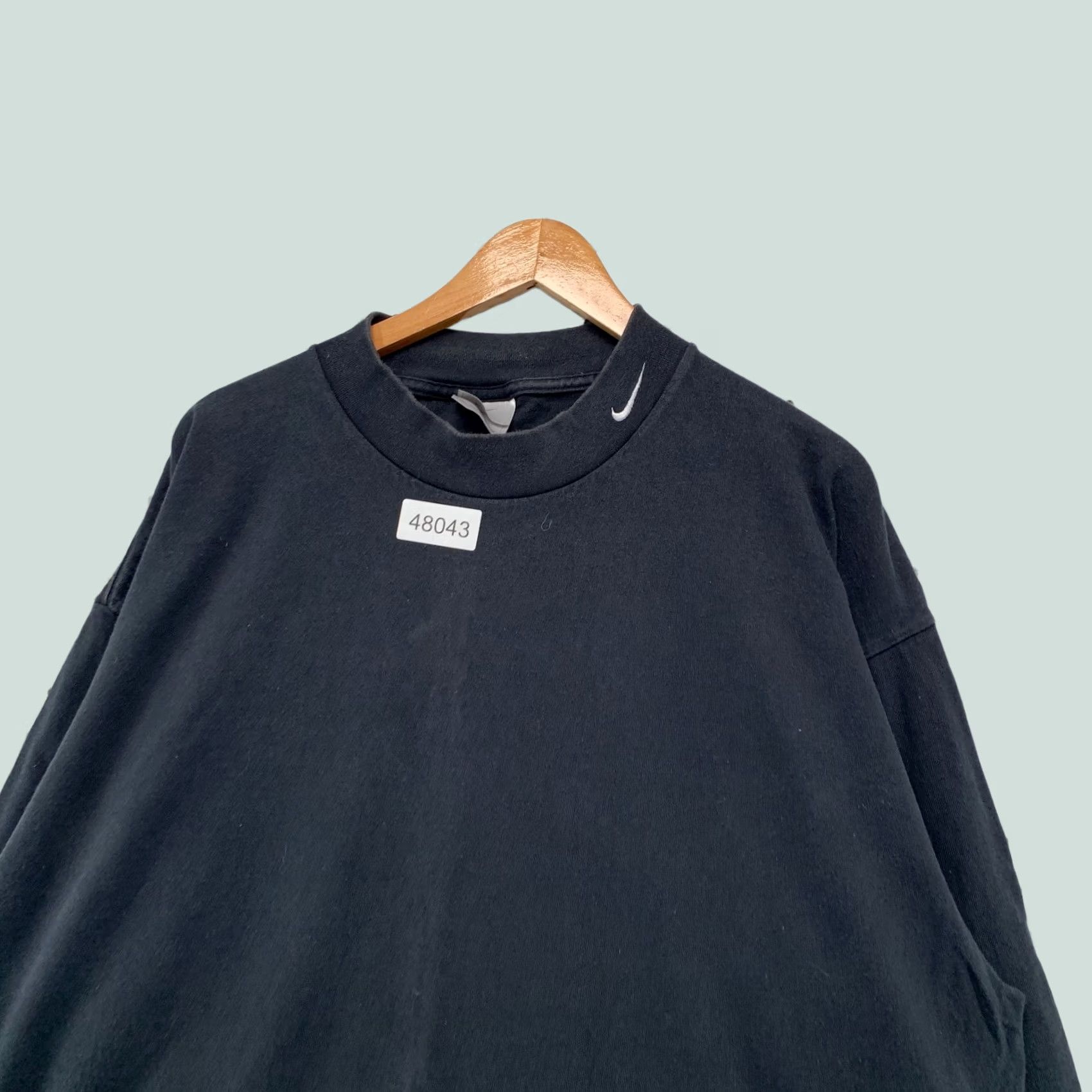 Nike Nike Long Sleeve Shirt Mens 2XL Black Embroidered Swoosh Mock Neck Vintage 90s Size US XXL / EU 58 / 5 - 1 Thumbnail