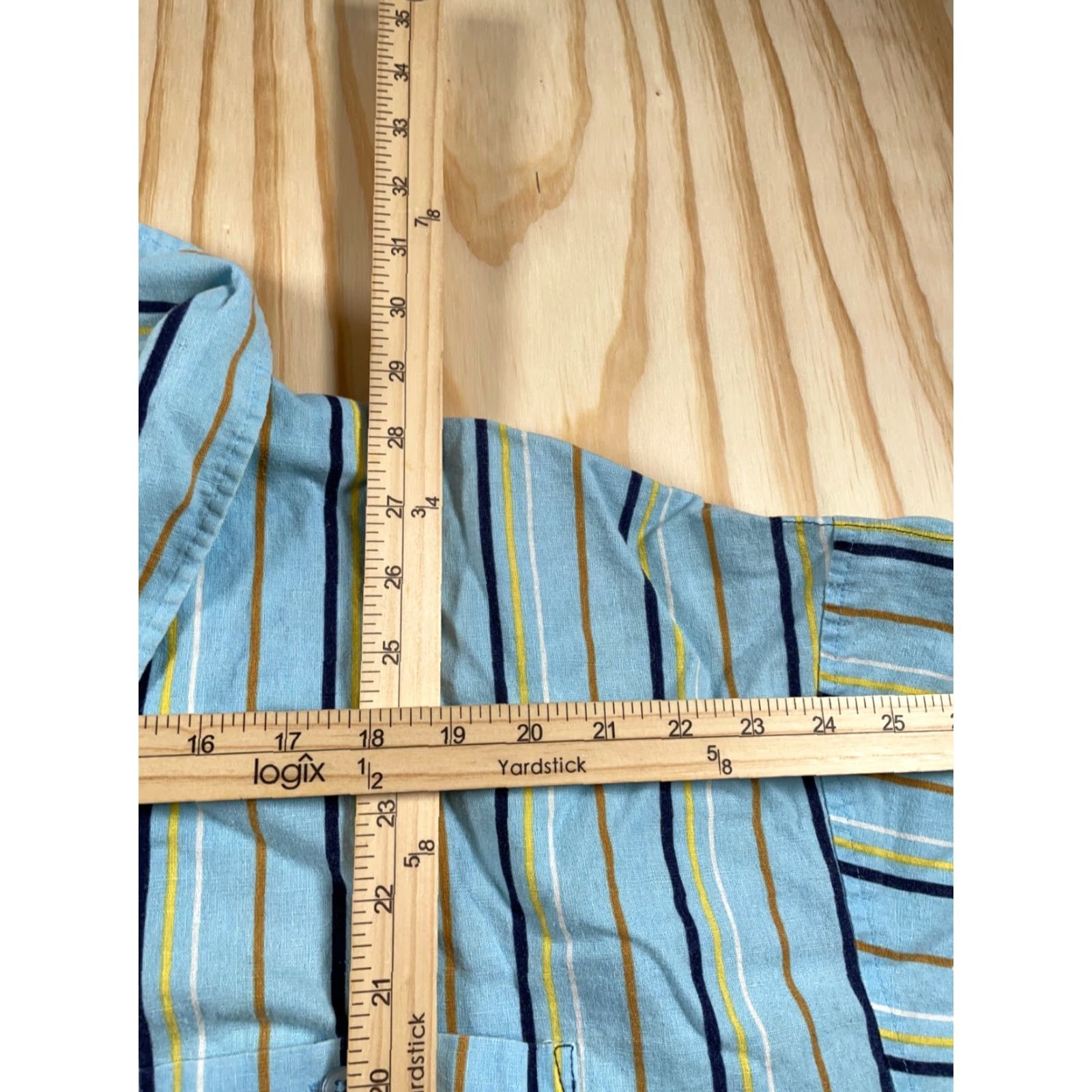 Vintage VINTAGE DADA SHIRT Striped Short Sleeve Men 3XL Light Blue Linen-Cotton Damani Dada Tag Hip Hop Retro Style 90s Mens Size US XXL / EU 58 / 5 - 7 Thumbnail