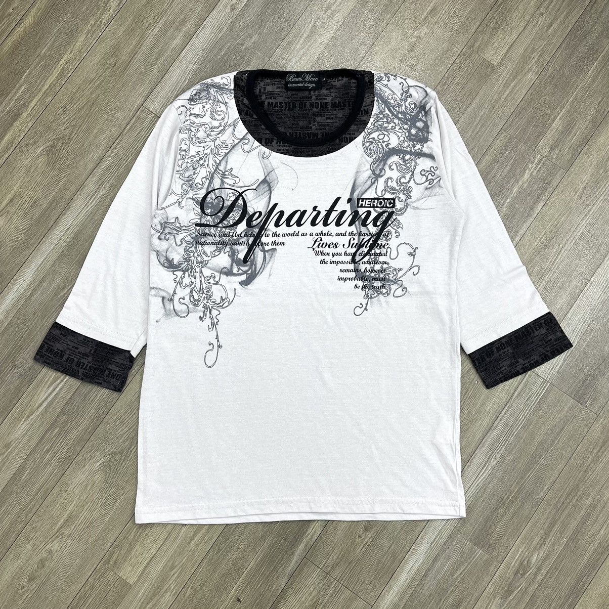 If Six Was Nine × Japanese Brand × Le Grande Bleu (L.G.B.) Y2K Beaumere Poem Skulls Punk Grunge Reglan Tee Ifsixwasnine Size US L / EU 52-54 / 3 - 1 Thumbnail