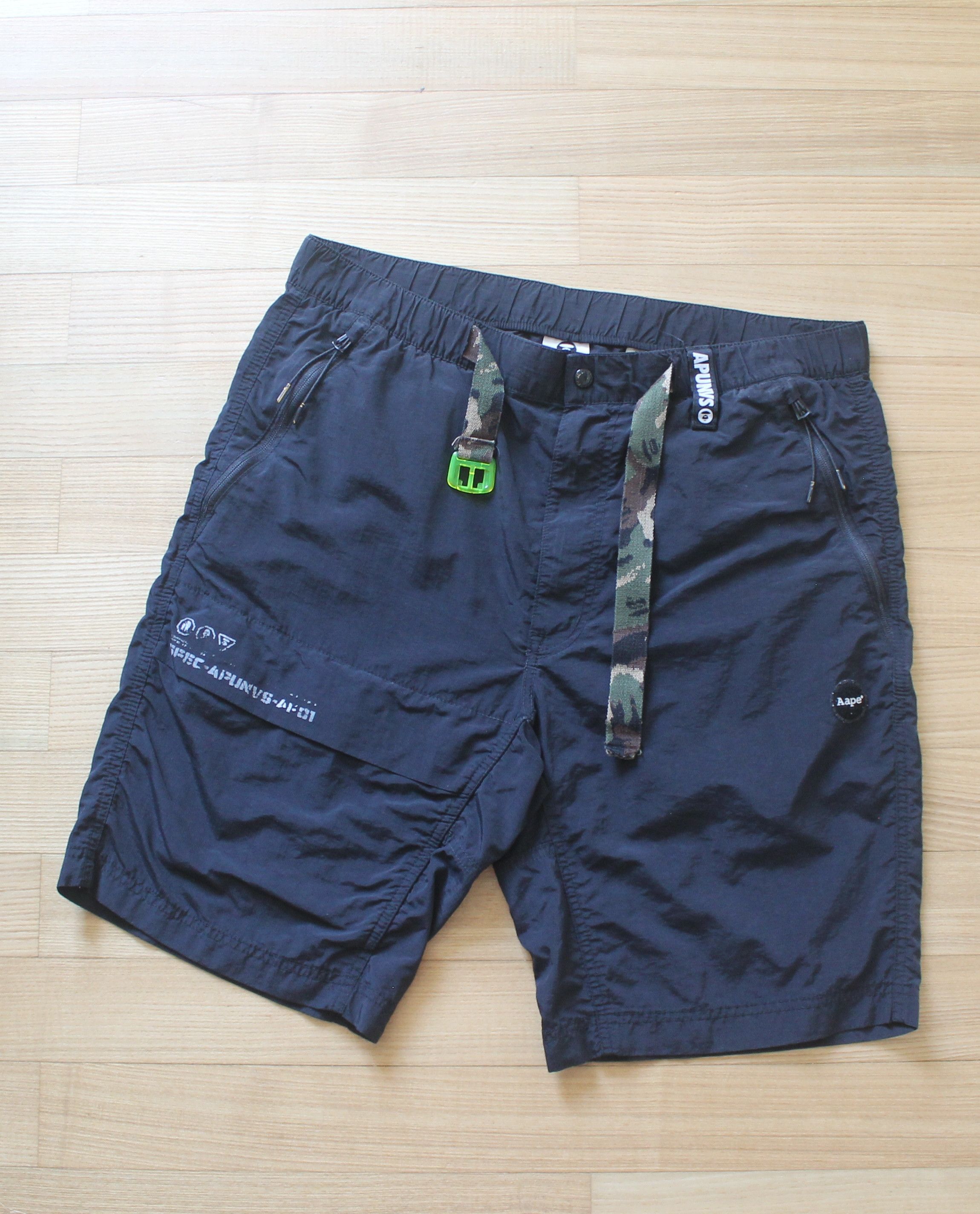 AAPE by A Bathing Ape Nylon Black Shorts