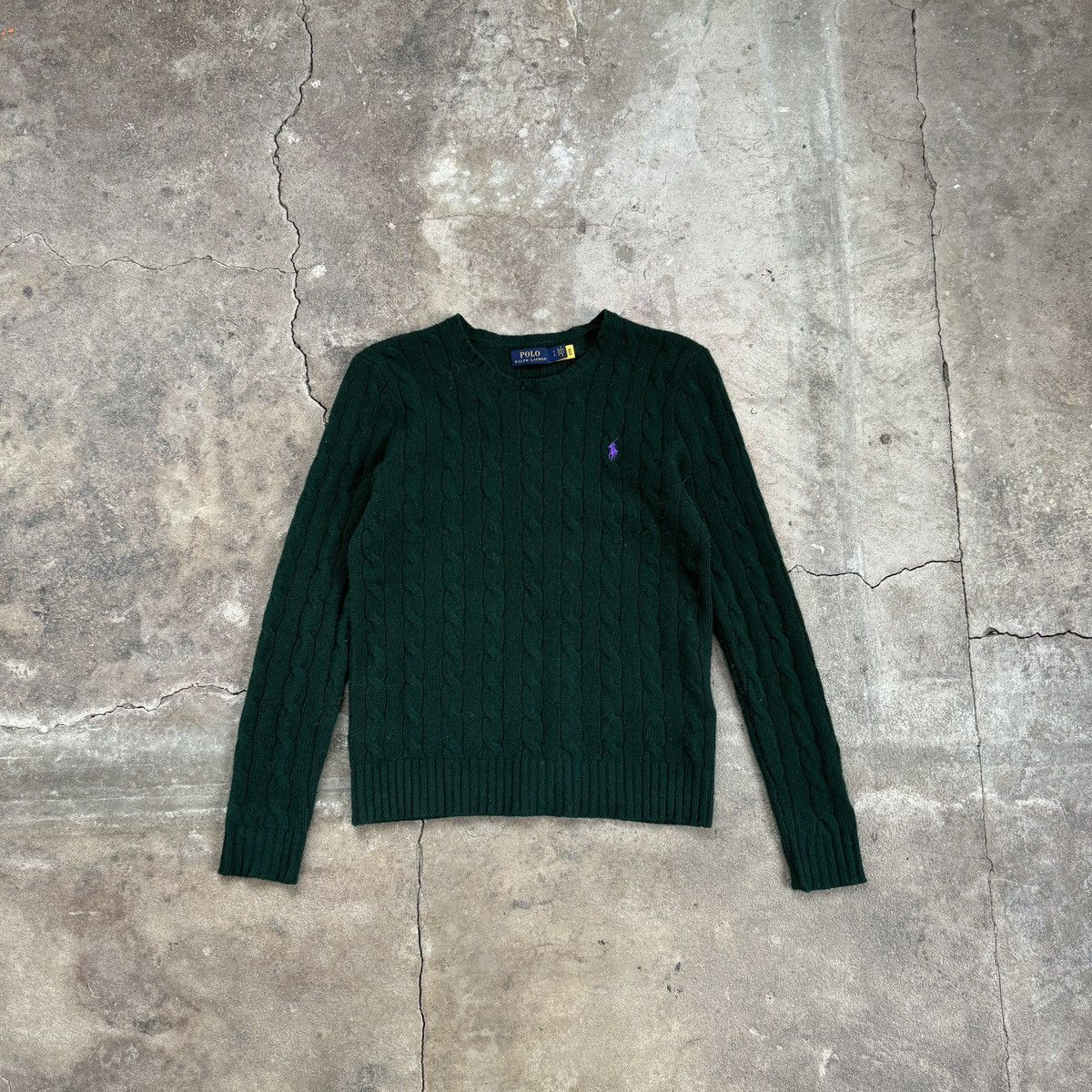 Polo Ralph Lauren × Ralph Lauren Polo Ralph Lauren Green Knit Wool Sweater Size S / US 4 / IT 40 - 1 Thumbnail