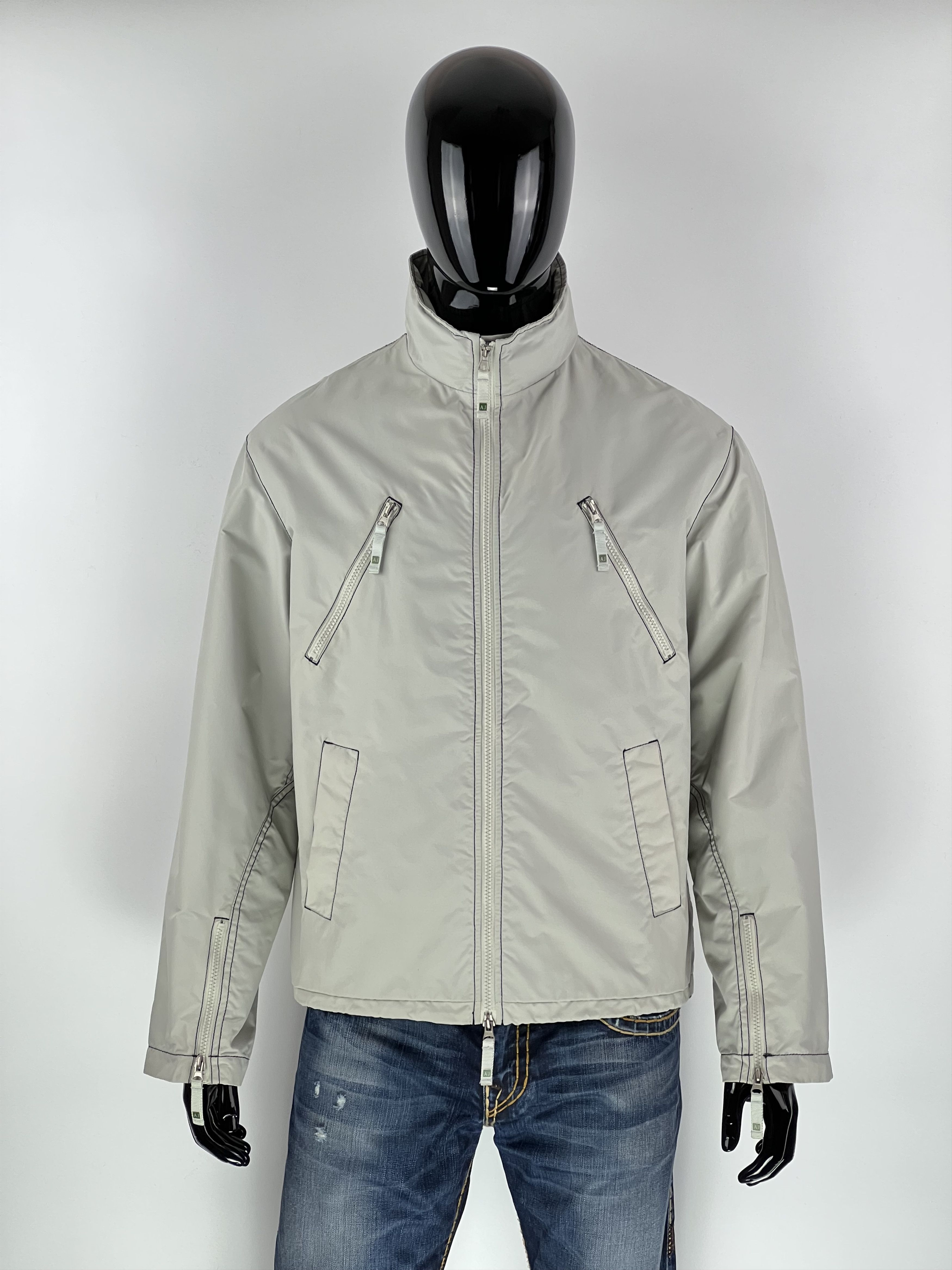 Armani Vintage Armani Jeans Men's Gray Nylon Jacket Size EU48 Size US M / EU 48-50 / 2 - 1 Thumbnail
