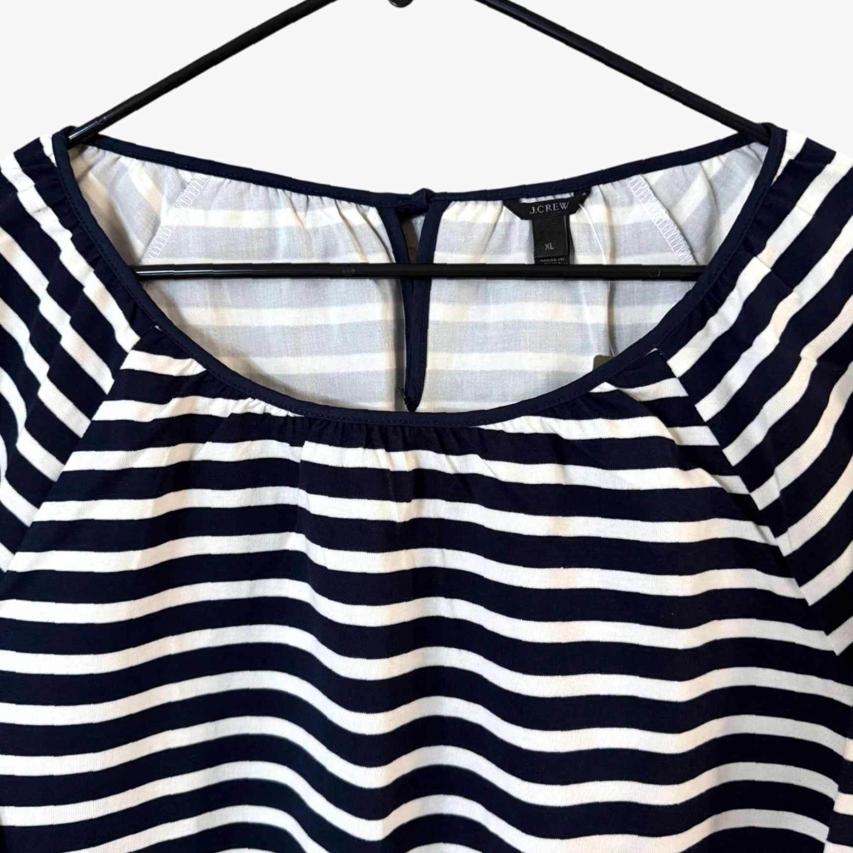 J.Crew J.Crew Striped Raglan Peasant Blouse Top Women's XL Blue Cotton Classic Bohemian Size XL / US 12-14 / IT 48-50 - 5 Thumbnail