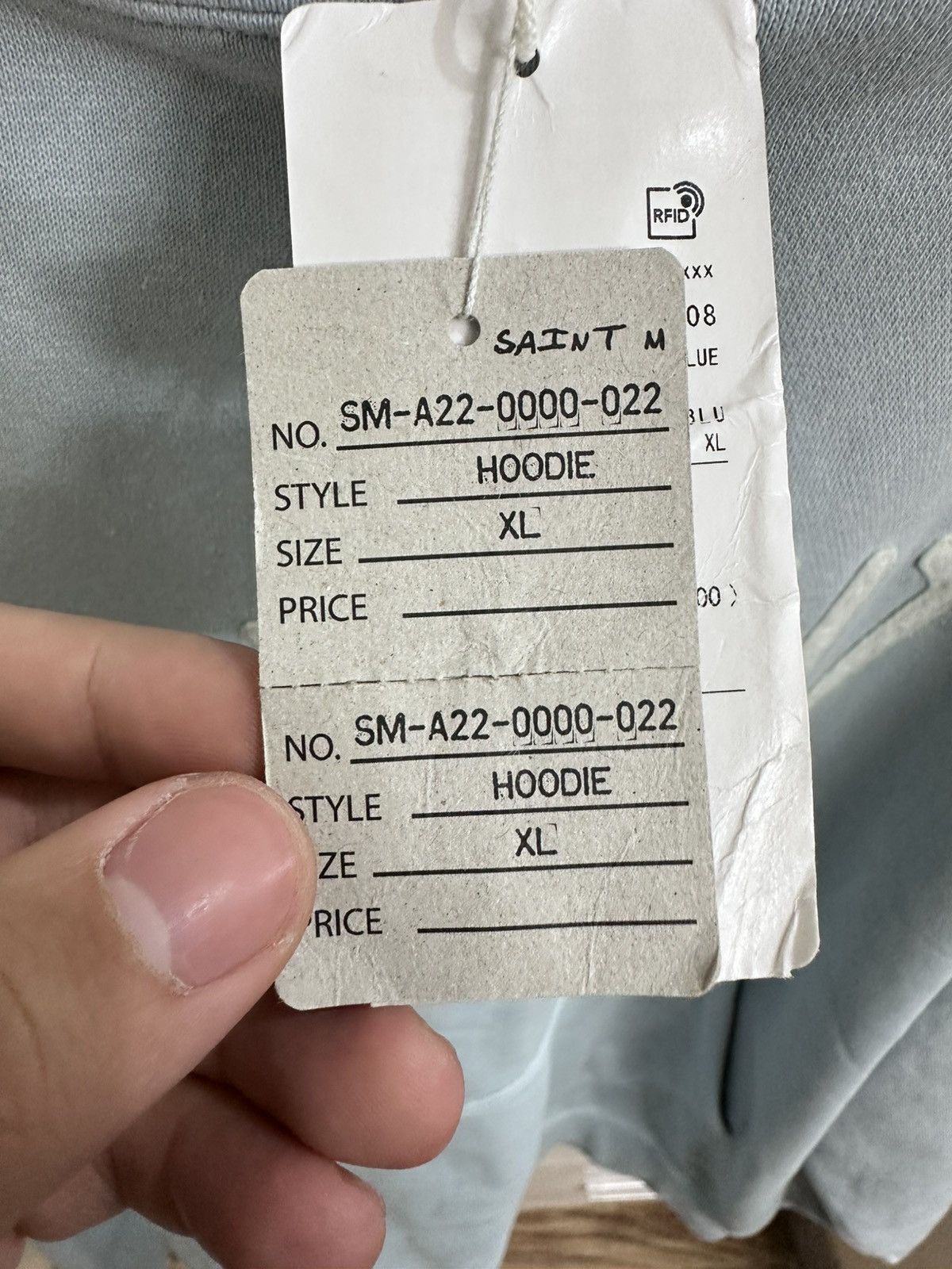 Japanese Brand × Saint Michael SAINT MICHAEL HOLY RELICS FELT HOODIE Blue XL Size US XL / EU 56 / 4 - 6 Thumbnail