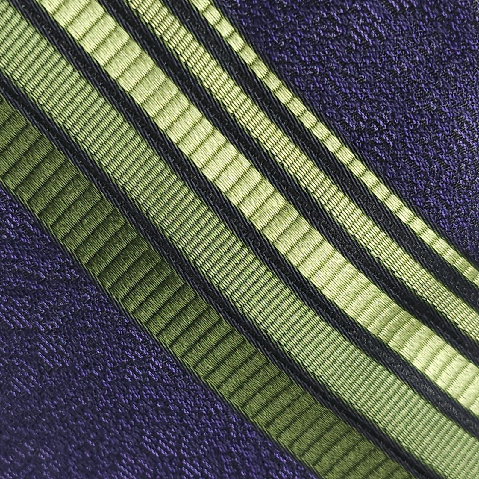 Robert Graham ROBERT GRAHAM Tie Silk Blue Green Diagonal Striped Repp Size ONE SIZE - 3 Thumbnail