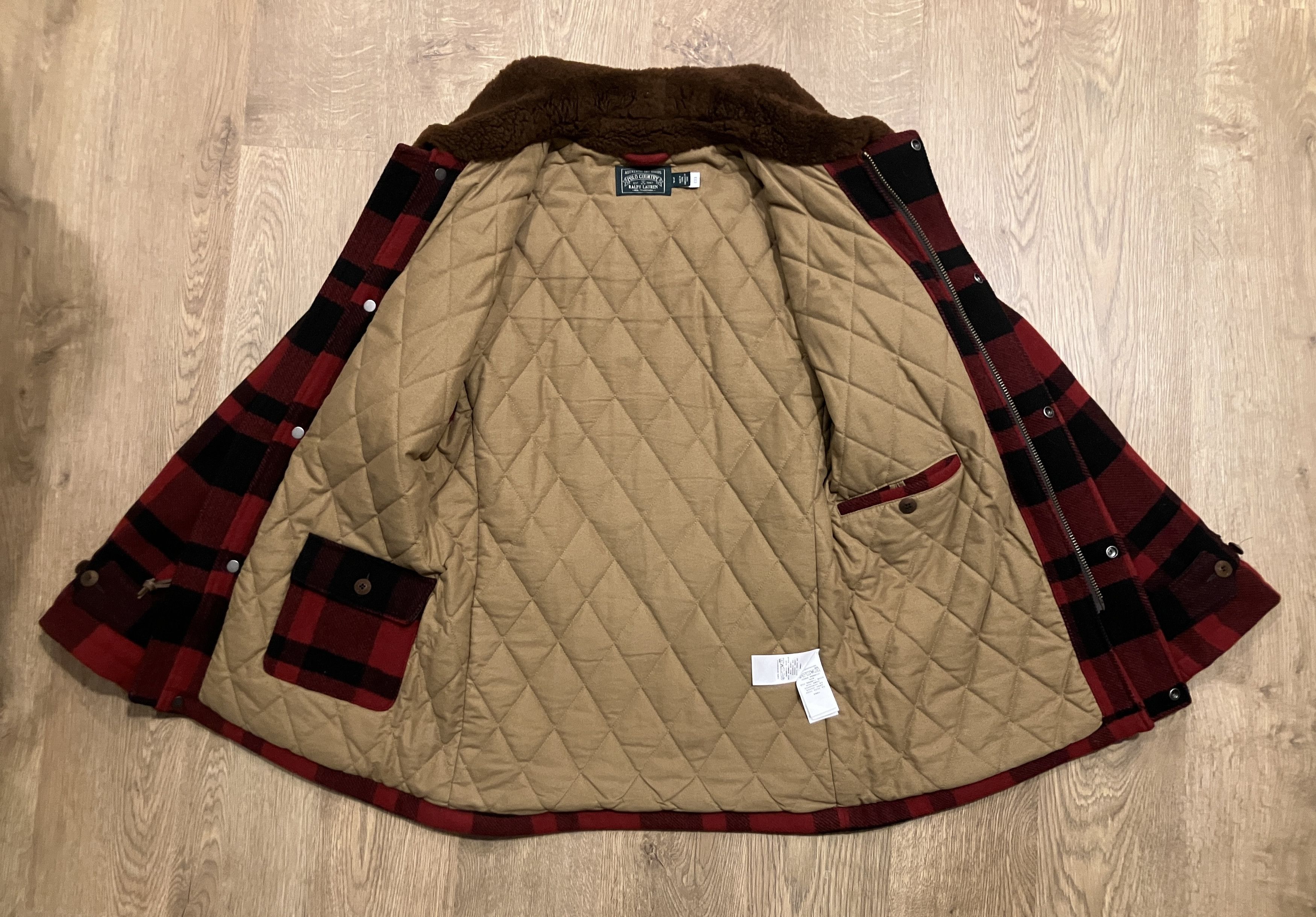 Polo Ralph Lauren Polo Ralph Lauren Shearling-Collar Plaid Barn Coat Sz Small Size US S / EU 44-46 / 1 - 9 Thumbnail