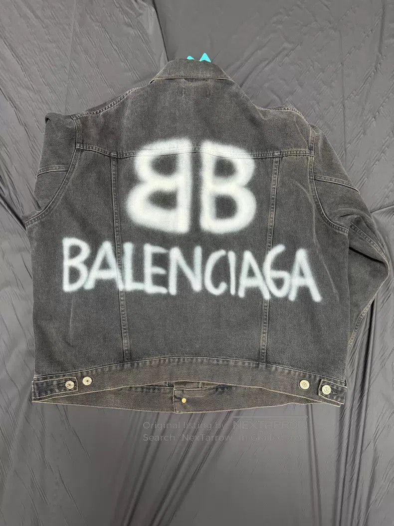 Balenciaga Balenciaga Double B graffiti letter Logo water-washed deni Size US XS / EU 42 / 0 - 2 Thumbnail